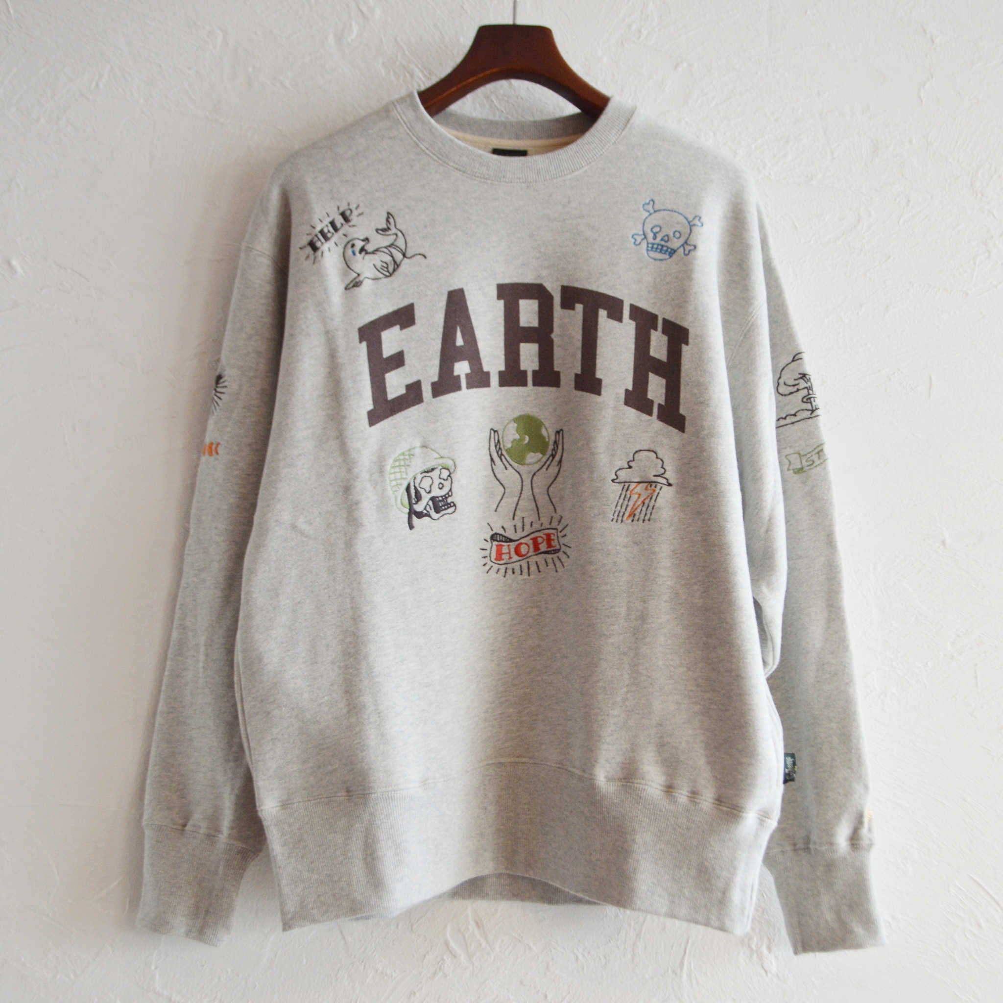 GOHEMP ゴーヘンプ / EARTH CREW SWEAT アースクルースウェット (ASH HEATHER アッシュヘザー)