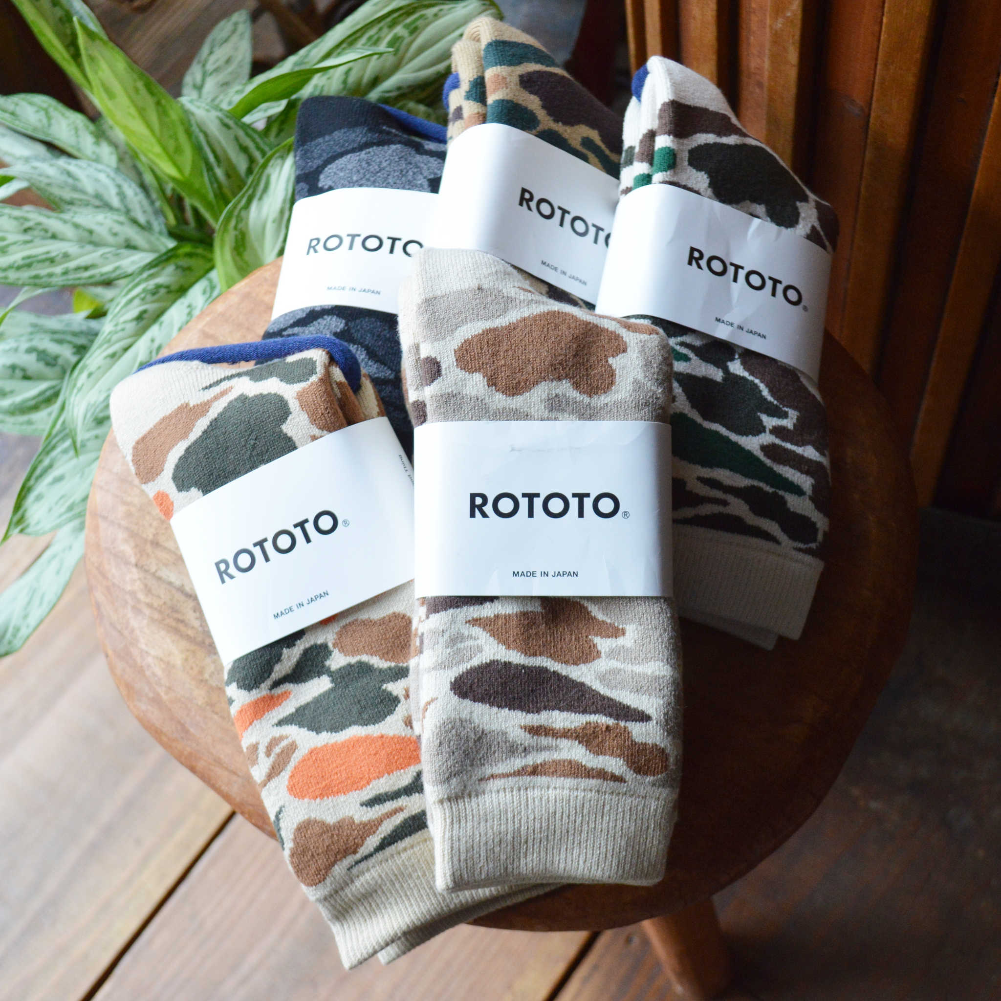 ROTOTO ロトト / PILE CAMO CREW SOCKS パイルカモクルーソックス