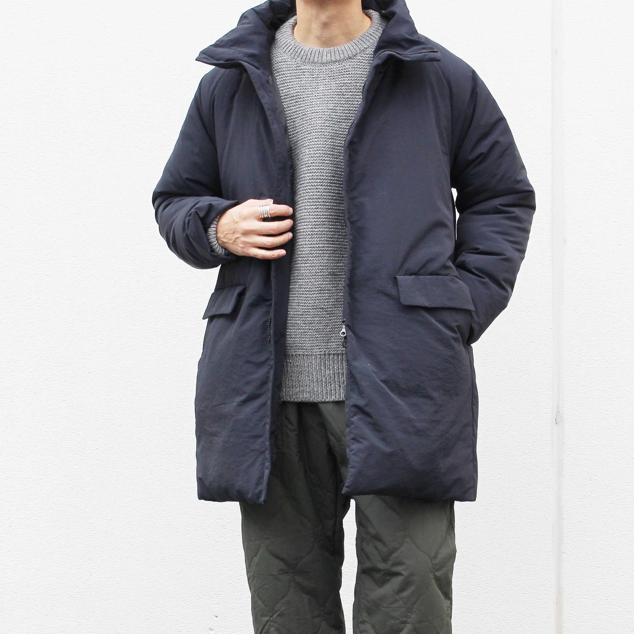 LAMOND ラモンド / LIGHT SHELL STAND DOWN COAT ライトシェルダウンコート (BLACK ブラック)