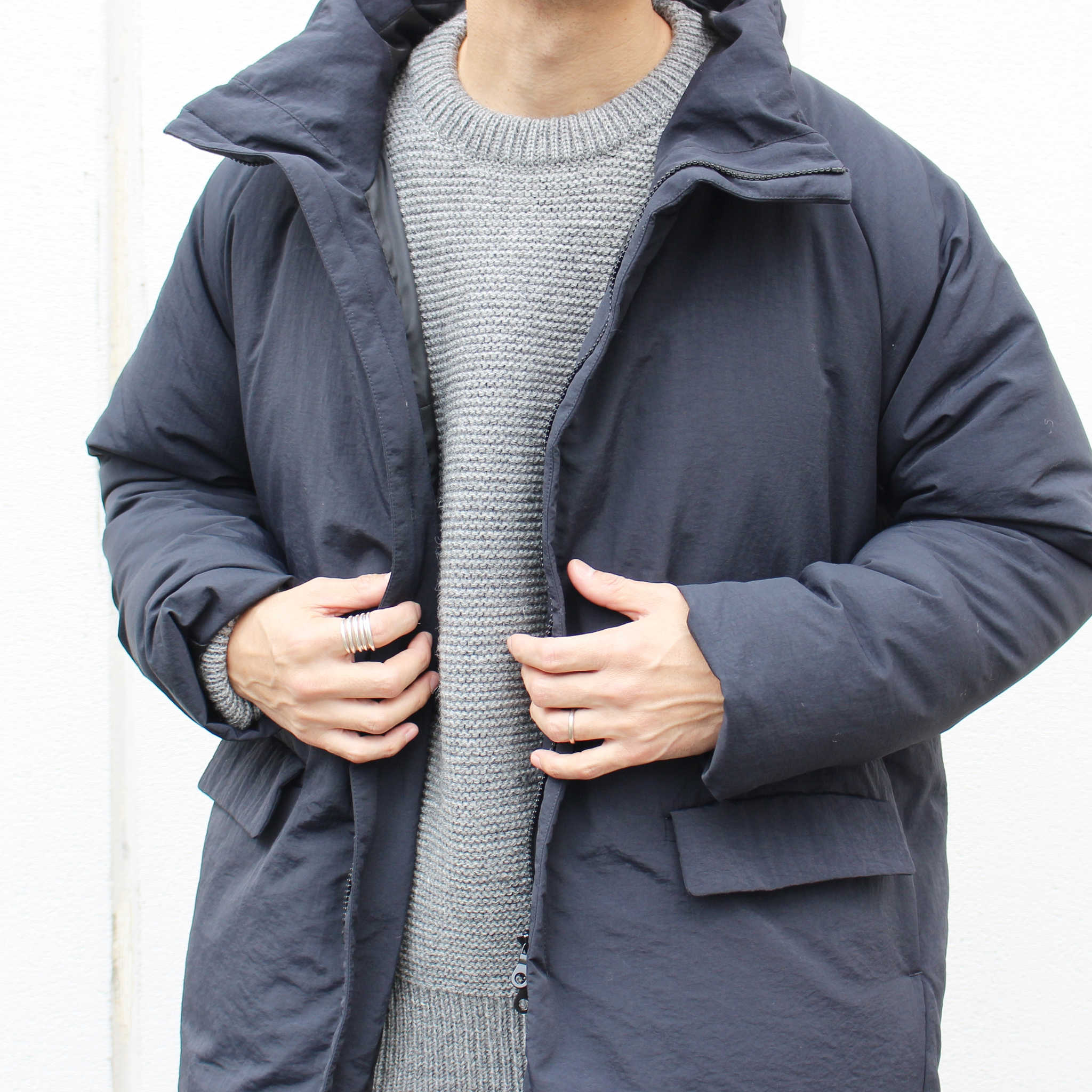 LAMOND ラモンド / LIGHT SHELL STAND DOWN COAT ライトシェルダウンコート (BLACK ブラック)