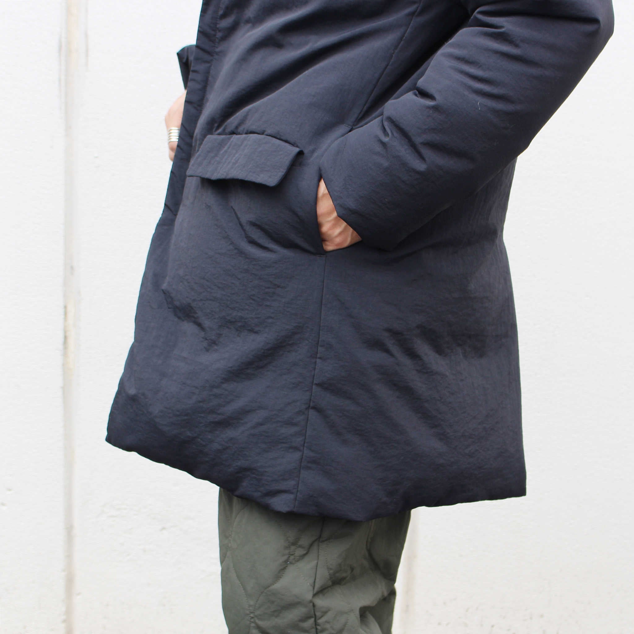 LAMOND ラモンド / LIGHT SHELL STAND DOWN COAT ライトシェルダウンコート (BLACK ブラック)