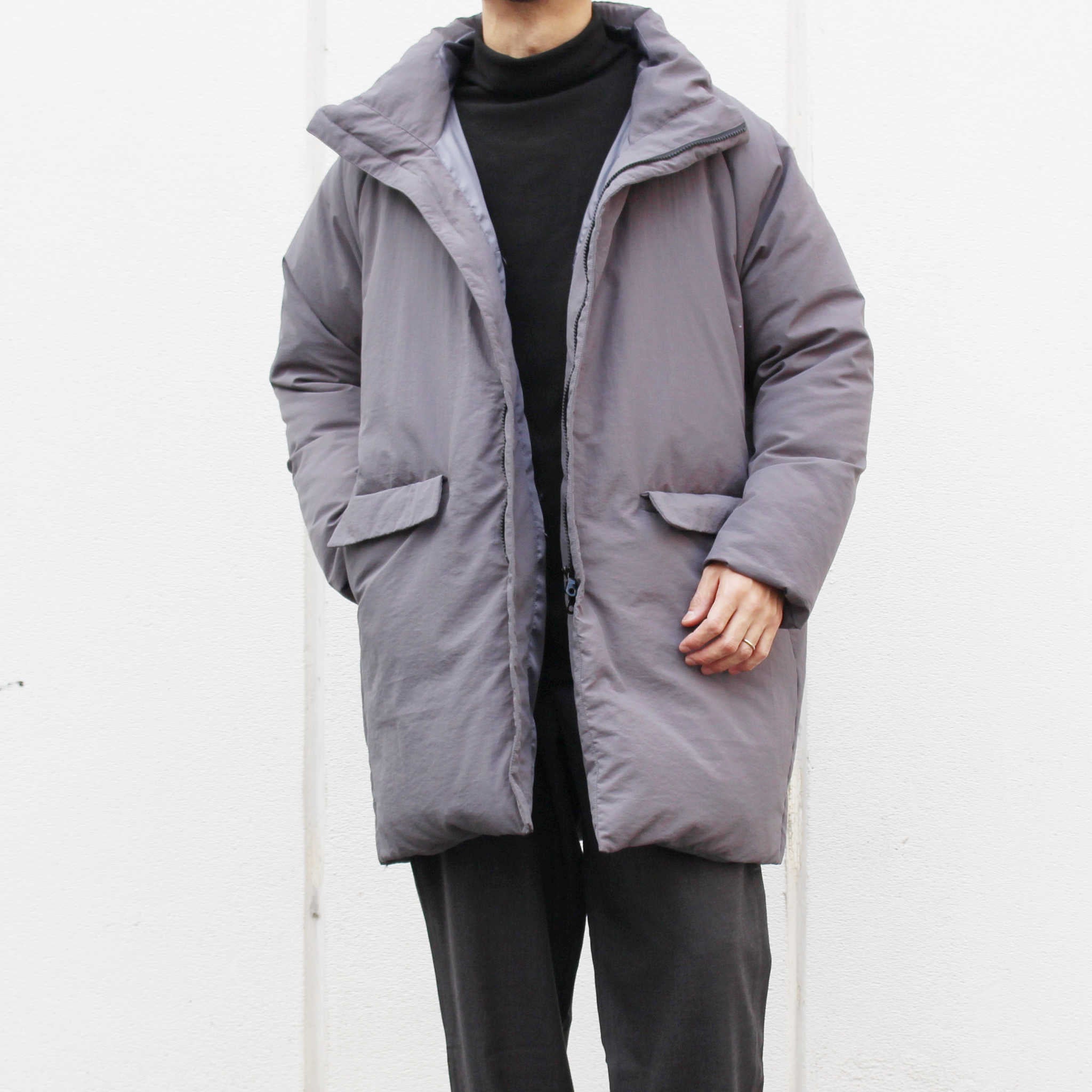 LAMOND ラモンド / LIGHT SHELL STAND DOWN COAT ライトシェルダウンコート (CHARCOAL チャコール)