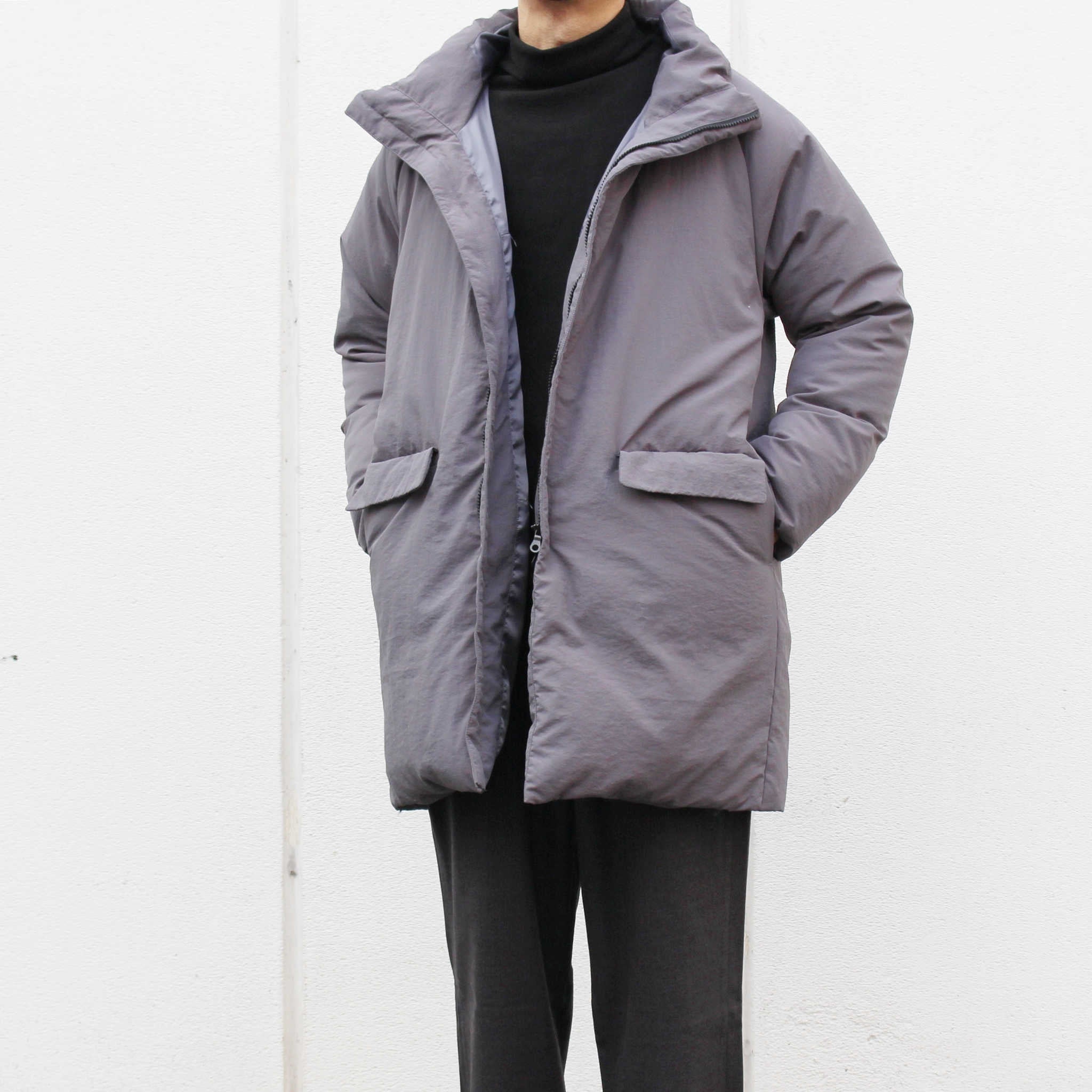 LAMOND ラモンド / LIGHT SHELL STAND DOWN COAT ライトシェルダウンコート (CHARCOAL チャコール)