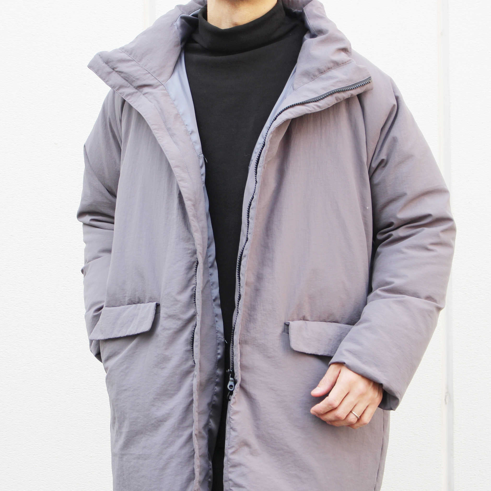 LAMOND ラモンド / LIGHT SHELL STAND DOWN COAT ライトシェルダウンコート (CHARCOAL チャコール)