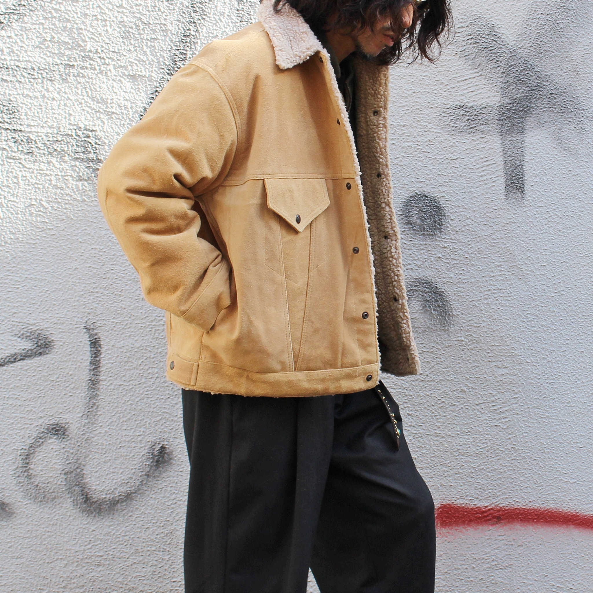 IMPRESTORE インプレストア / Cow Suede Tracker Jacket カウスウェードトラッカージャケット (BEIGE ベージュ)