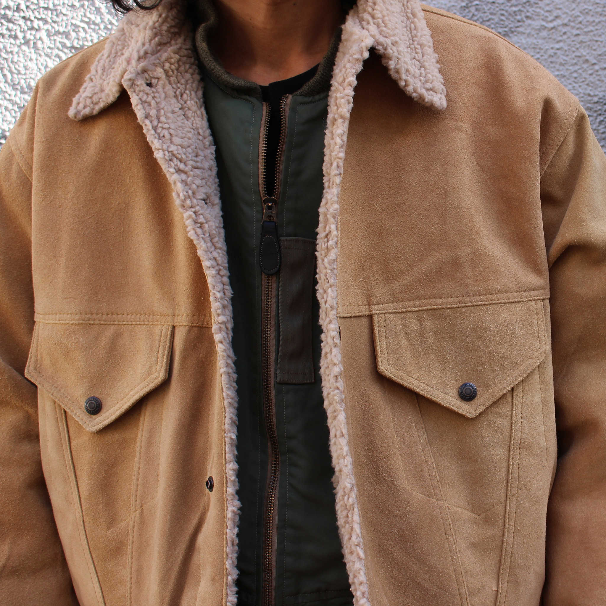 IMPRESTORE インプレストア / Cow Suede Tracker Jacket カウスウェードトラッカージャケット (BEIGE ベージュ)