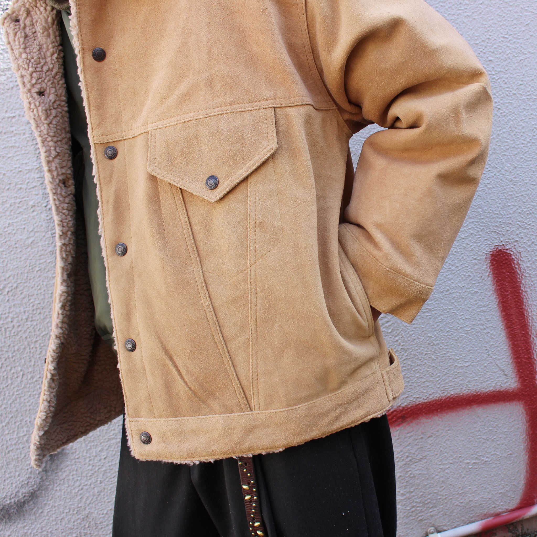 IMPRESTORE インプレストア / Cow Suede Tracker Jacket カウスウェードトラッカージャケット (BEIGE ベージュ)