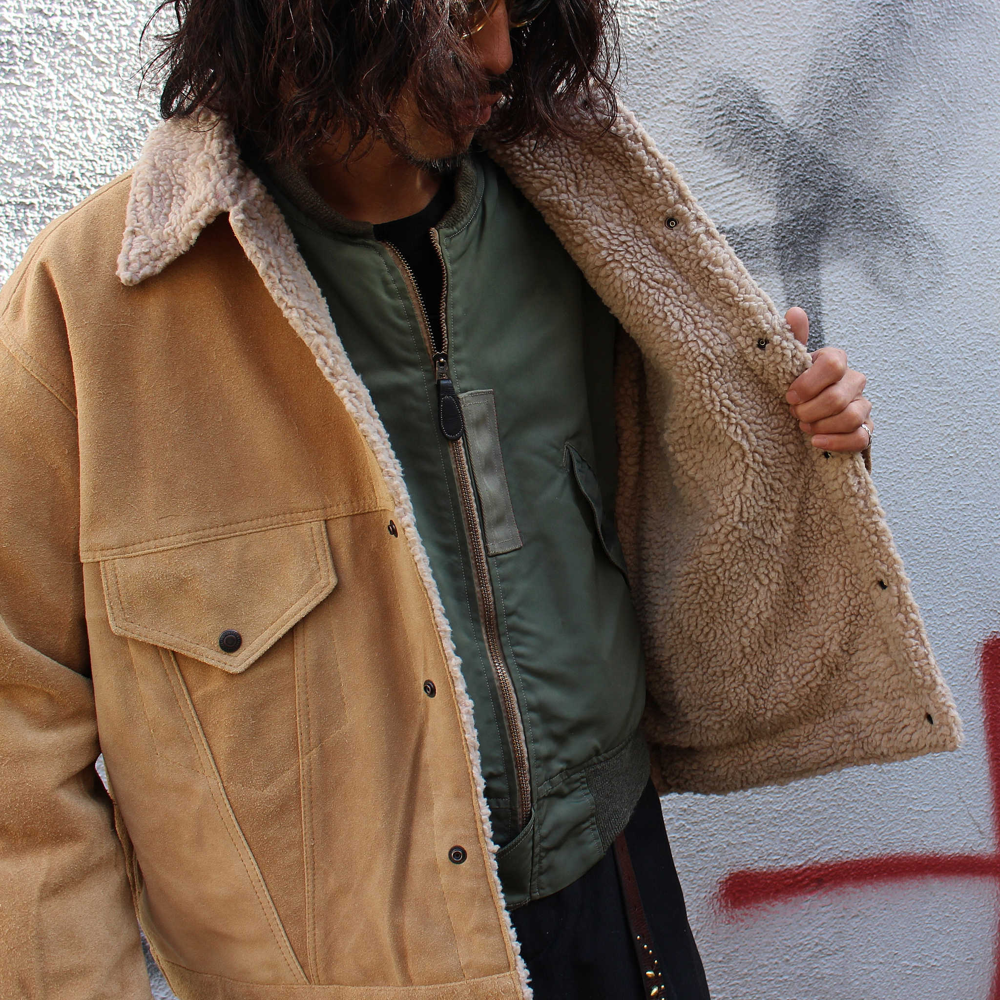 IMPRESTORE インプレストア / Cow Suede Tracker Jacket カウスウェードトラッカージャケット (BEIGE ベージュ)