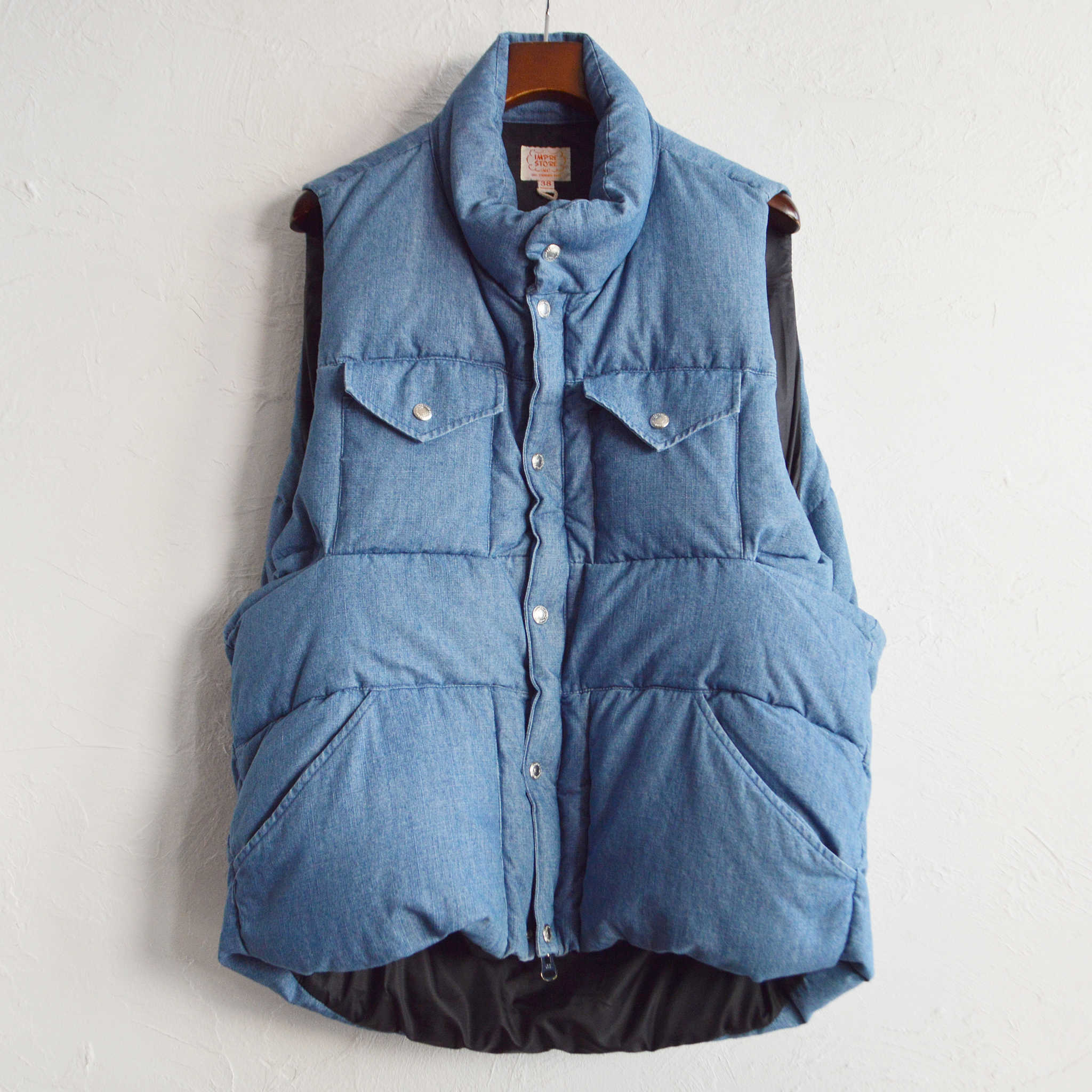 IMPRESTORE インプレストア / Doris | denim down VEST デニムダウンベスト (Denim garment wash デニムガーメントウォッシュ)