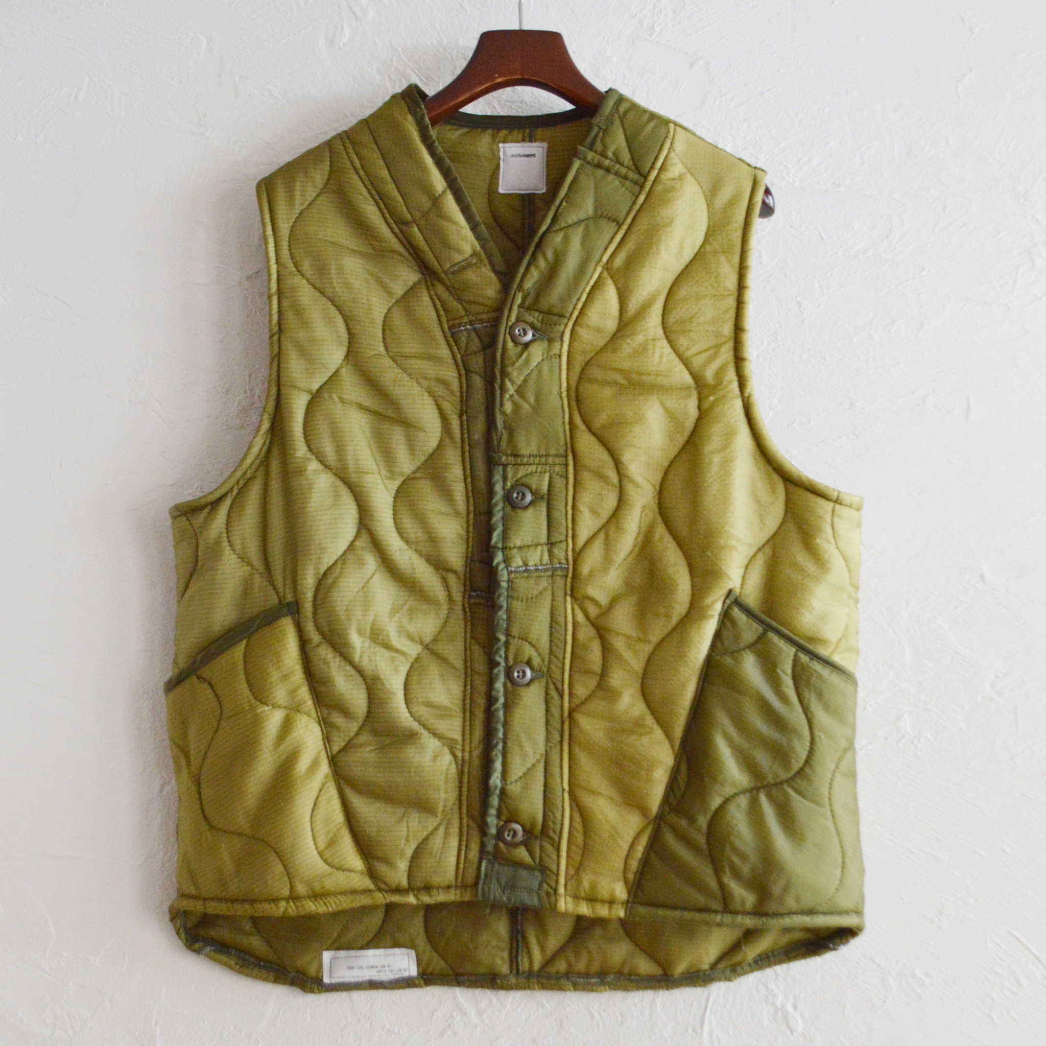 oddment オッドメント / QUILTING VEST キルティングベスト (OLIVE オリーブ)