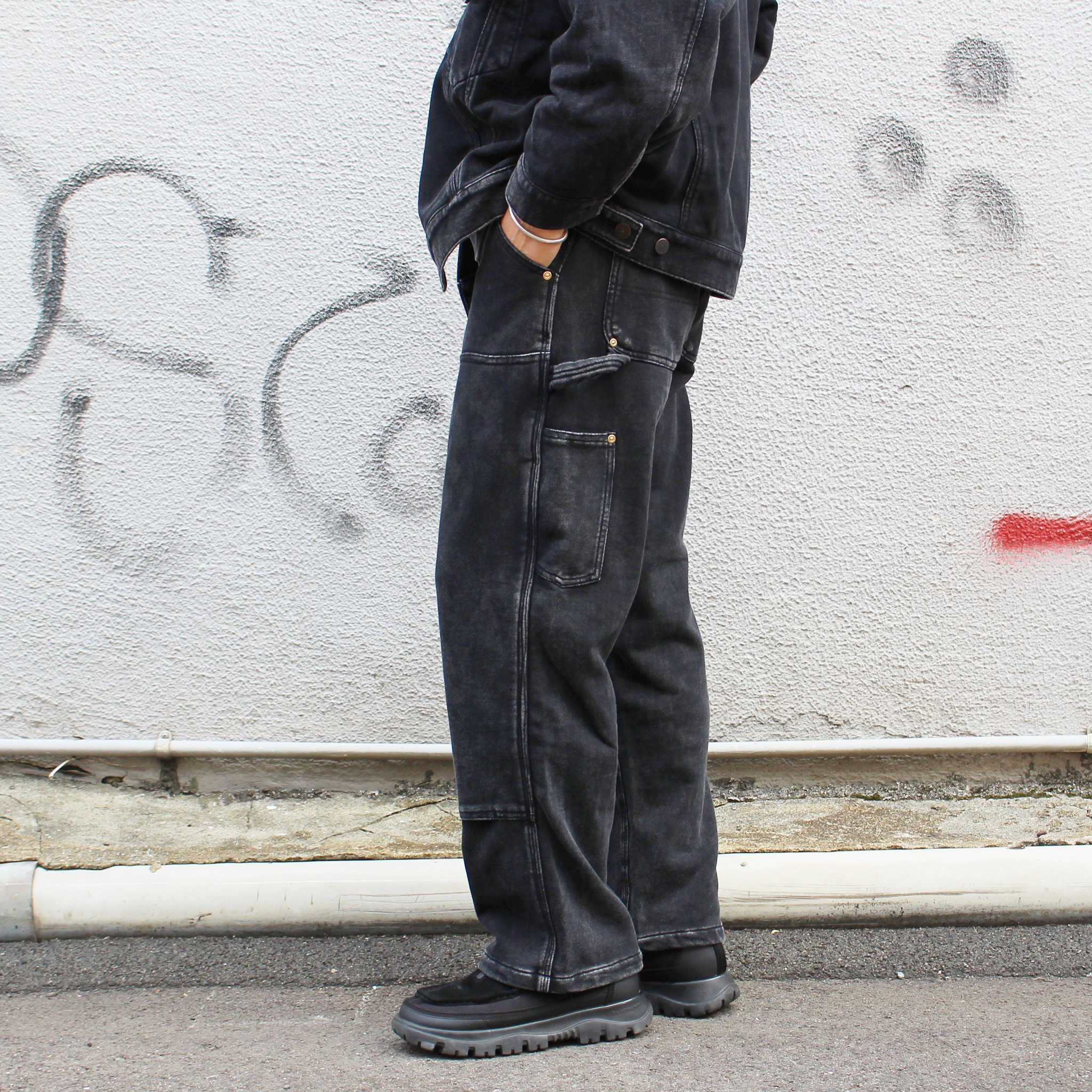 IMPRESTORE インプレストア / Huey | Double Knee Pants ダブルニーパンツ (FADE BLACK フェードブラック)