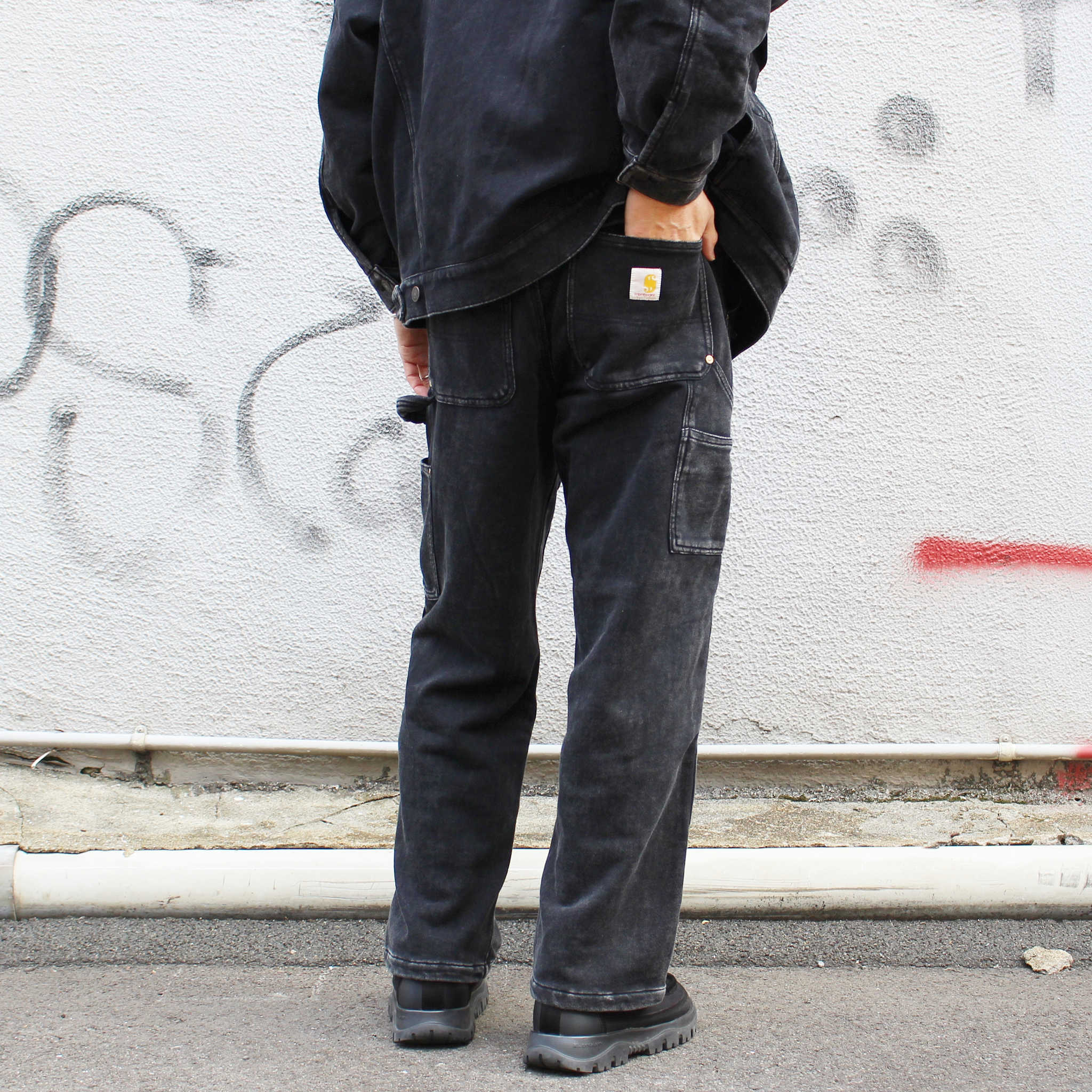 IMPRESTORE インプレストア / Huey | Double Knee Pants ダブルニーパンツ (FADE BLACK フェードブラック)