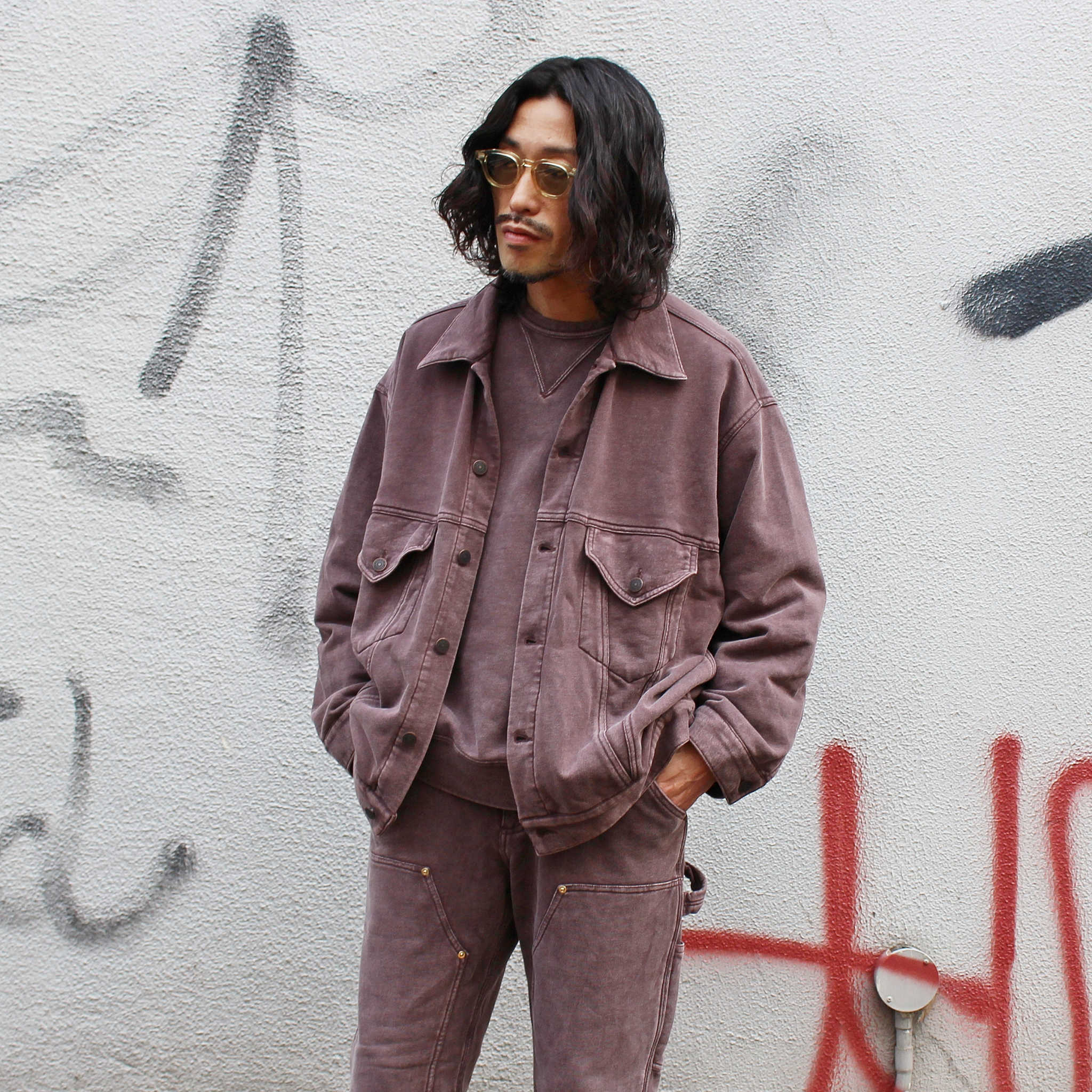 IMPRESTORE インプレストア / BenJie | Trucker Coat トラッカーコート (FADE BROWN フェードブラウン)