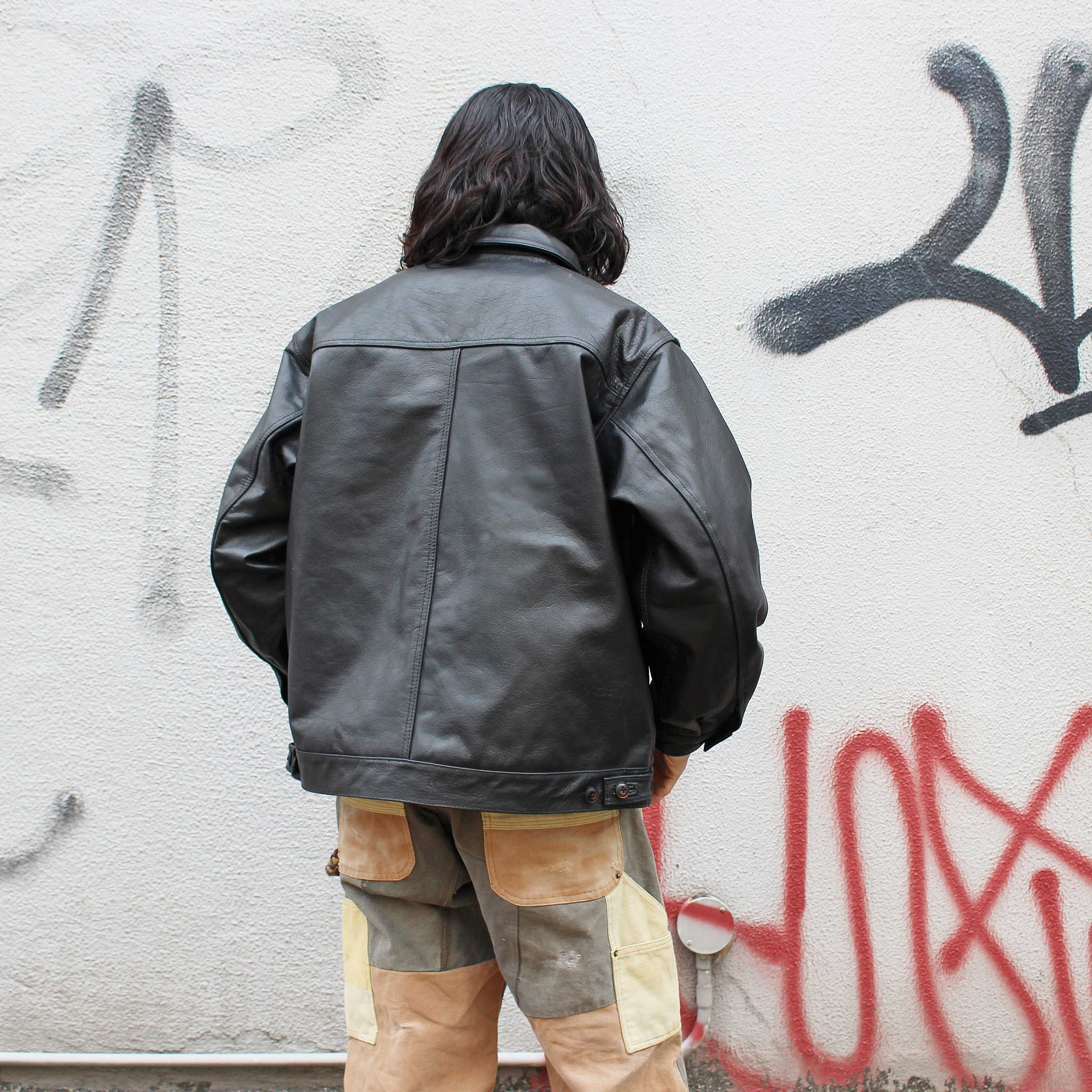 Nasngwam. ナスングワム / ATAVISM LEATHER JACKET アタビズムジャケット Msize  (BLACK ブラック)