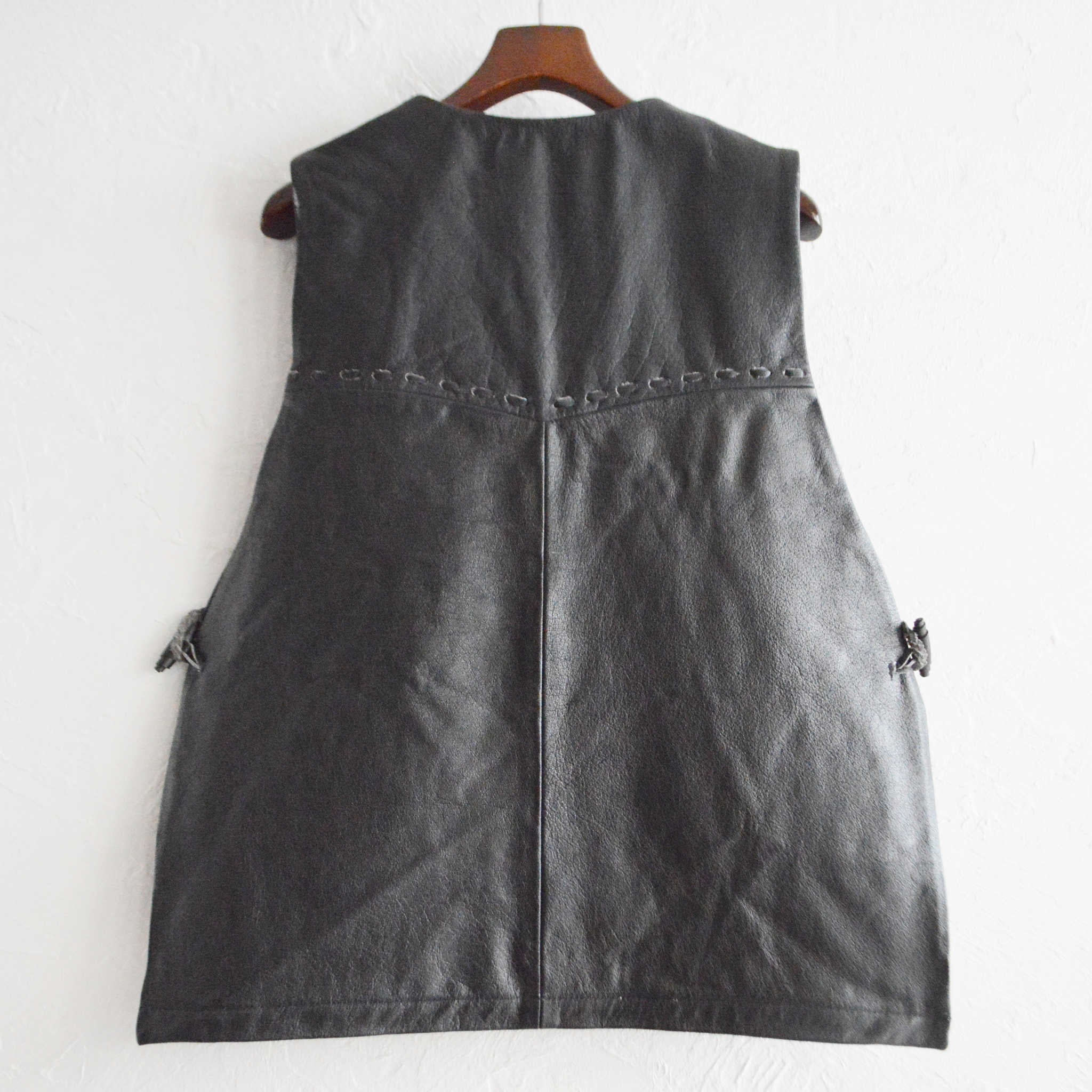 Nasngwam. ナスングワム / PUEBLO LEATHER VEST プエブロベスト Msize (BLACK ブラック)