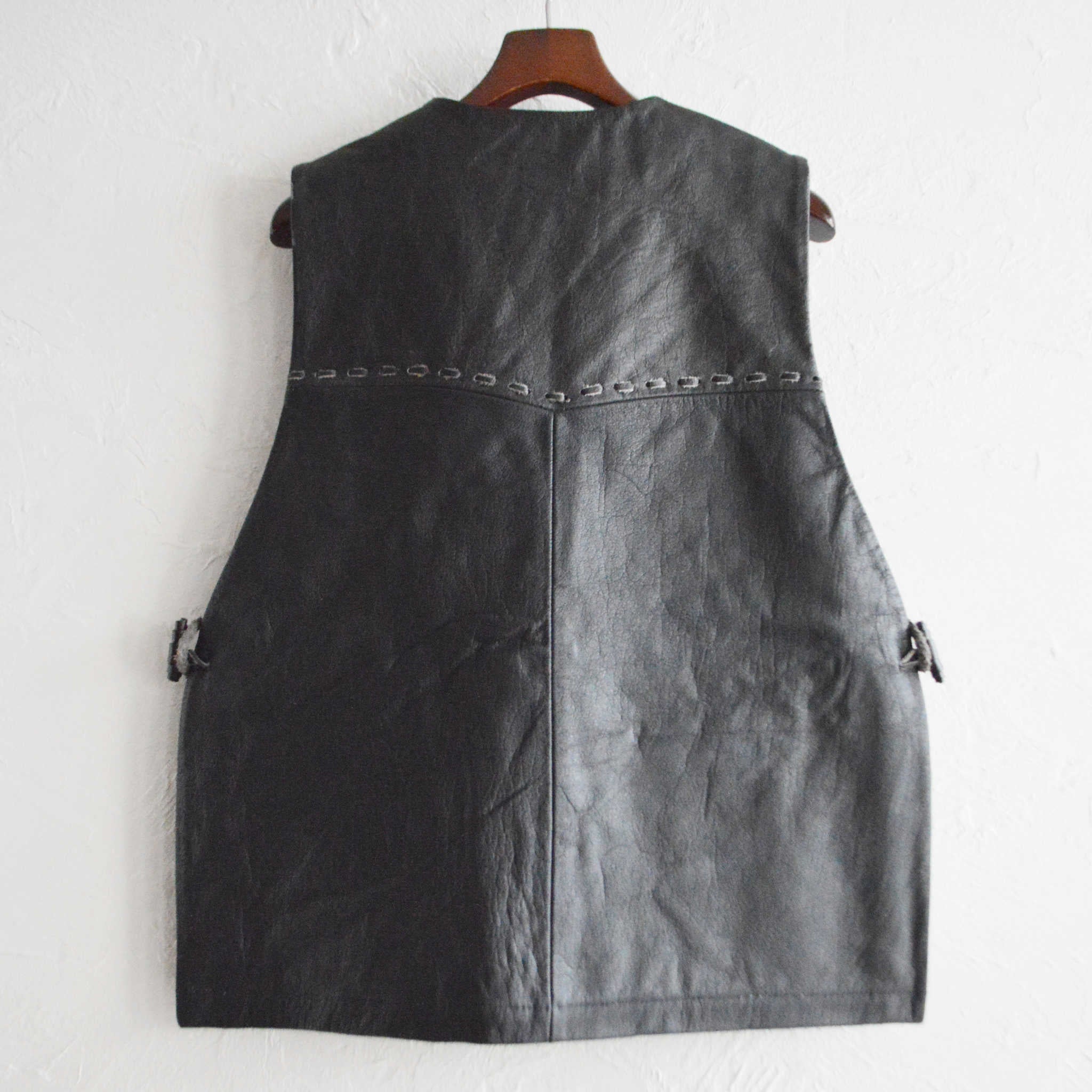 Nasngwam. ナスングワム / PUEBLO LEATHER VEST プエブロベスト Msize (BLACK ブラック)