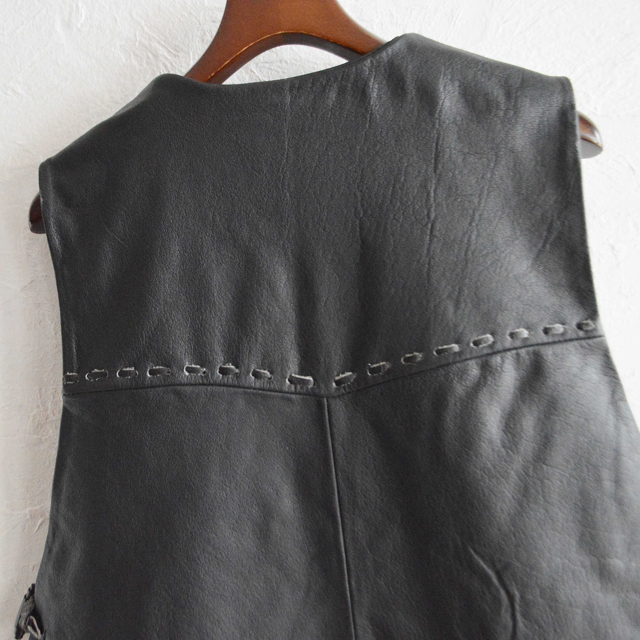 Nasngwam. ナスングワム / PUEBLO LEATHER VEST プエブロベスト Msize (BLACK ブラック)