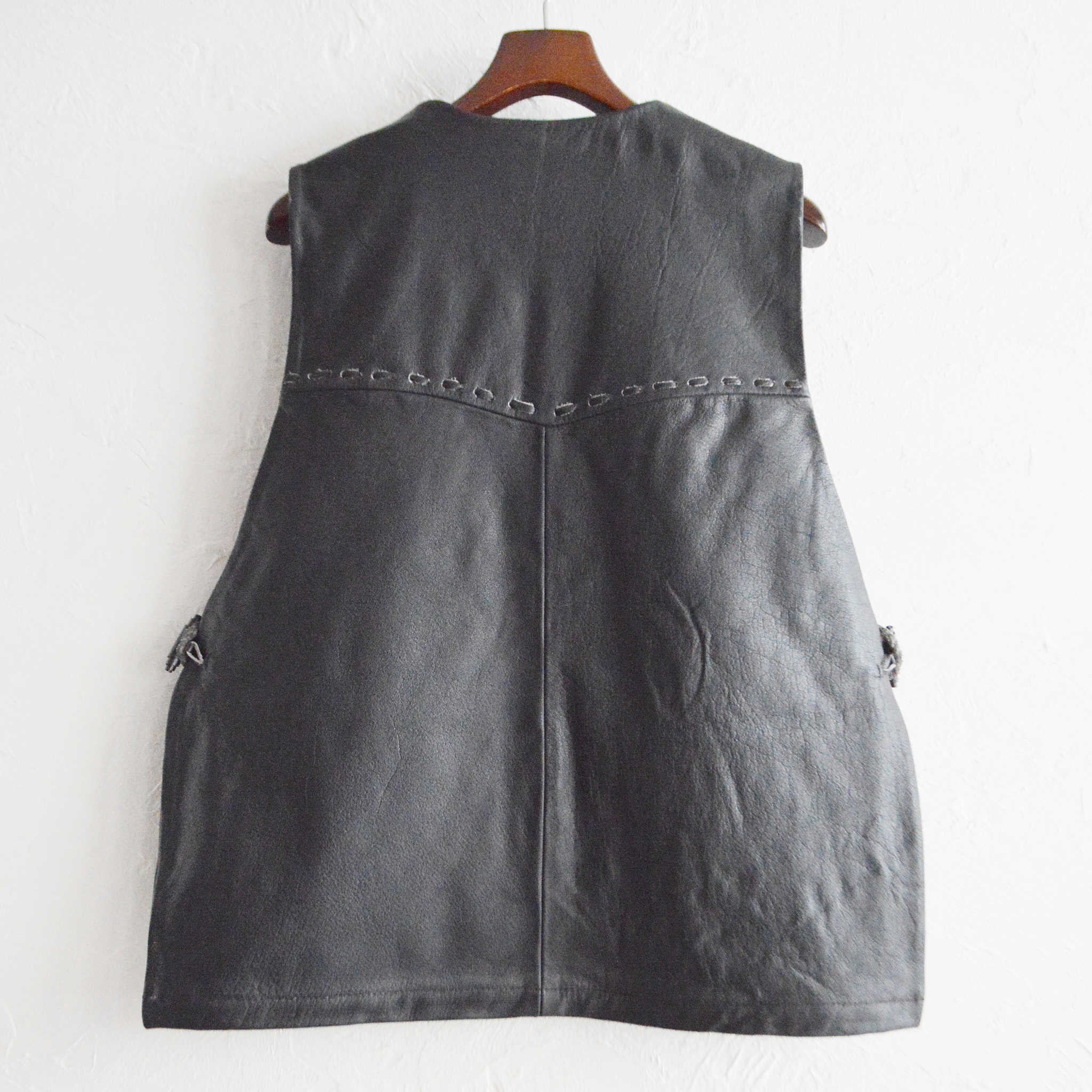 Nasngwam. ナスングワム / PUEBLO LEATHER VEST プエブロベスト Msize (BLACK ブラック)