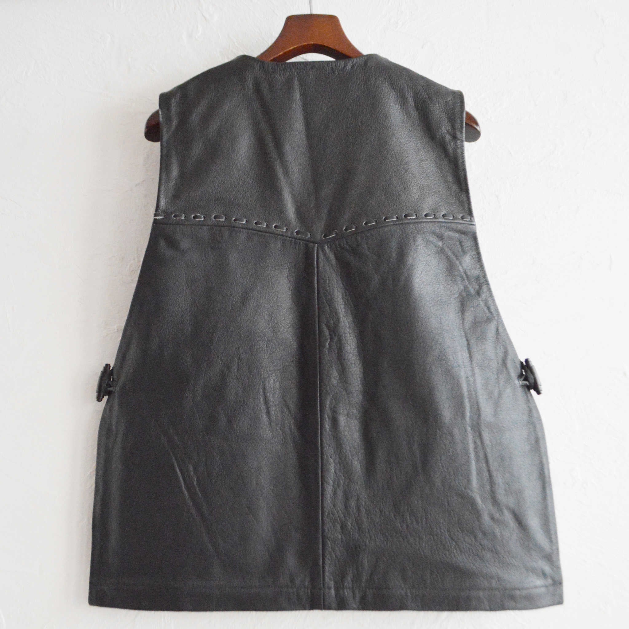 Nasngwam. ナスングワム / PUEBLO LEATHER VEST プエブロベスト Msize (BLACK ブラック)