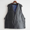 Nasngwam. ナスングワム / PUEBLO LEATHER VEST プエブロベスト Lsize (BLACK ブラック)