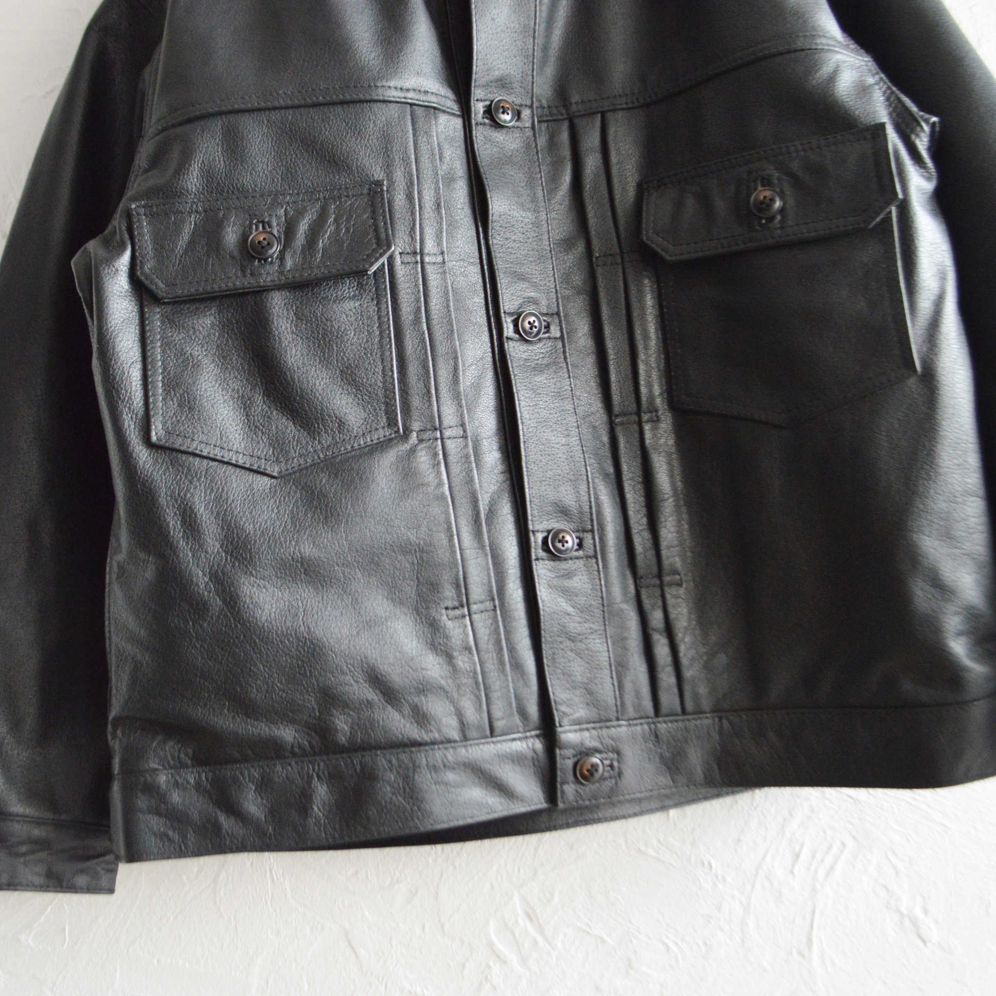 Nasngwam. ナスングワム / ATAVISM LEATHER JACKET アタビズムジャケット Msize  (BLACK ブラック)