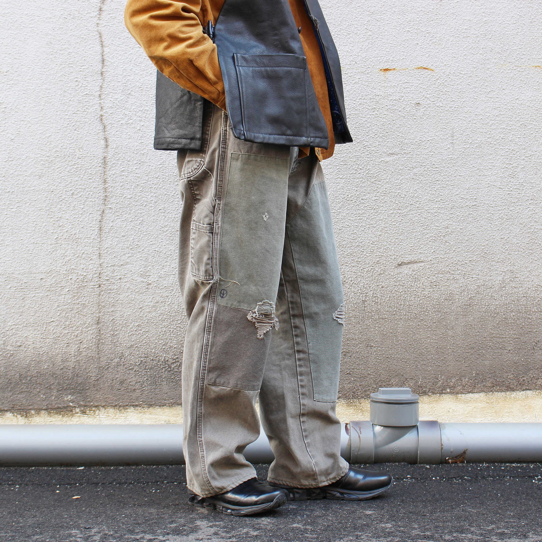 SUNNY SIDE UP サニーサイドアップ / RE PAINTER PANTS リメイクペインターパンツ (OLIVE オリーブ)