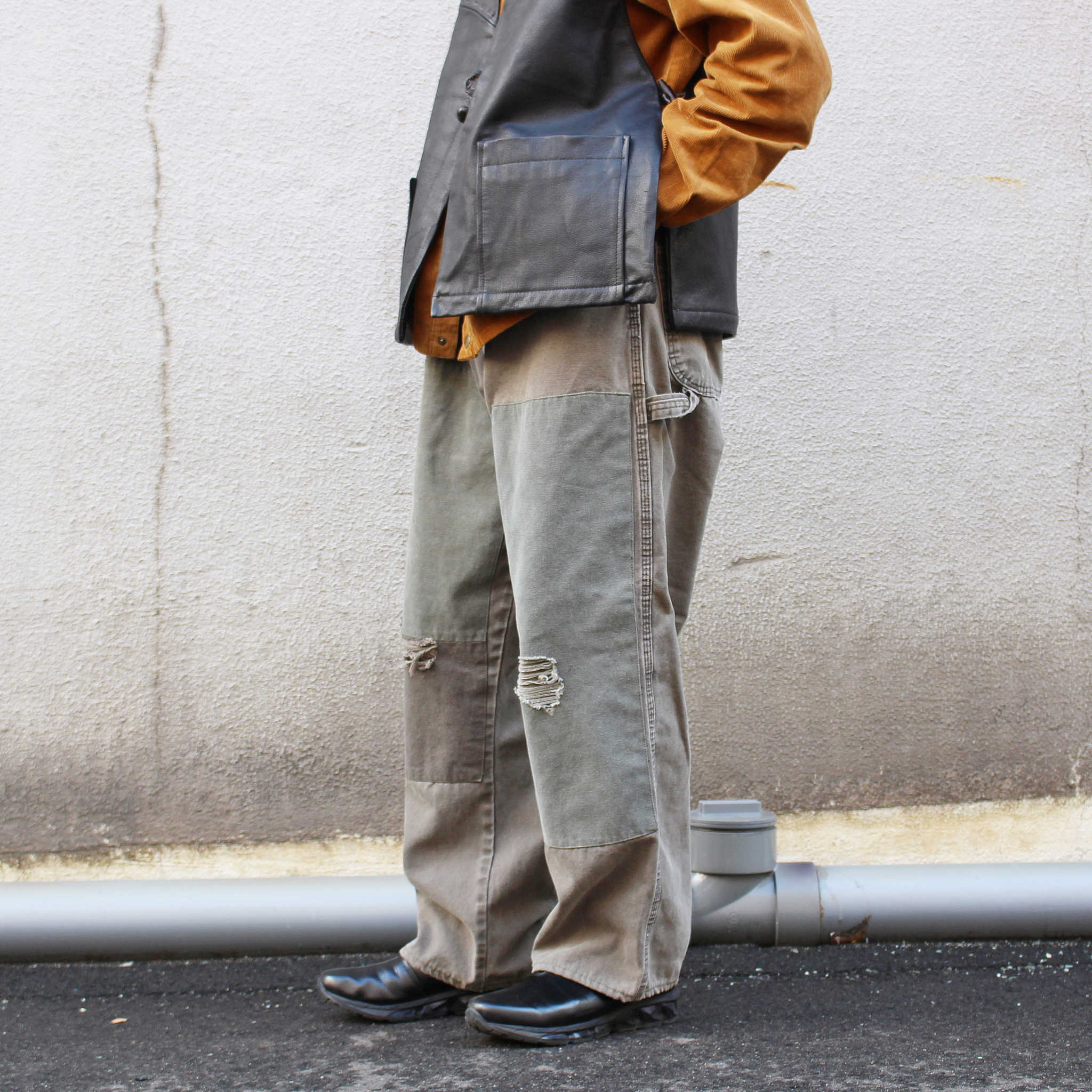 SUNNY SIDE UP サニーサイドアップ / RE PAINTER PANTS リメイクペインターパンツ (OLIVE オリーブ)