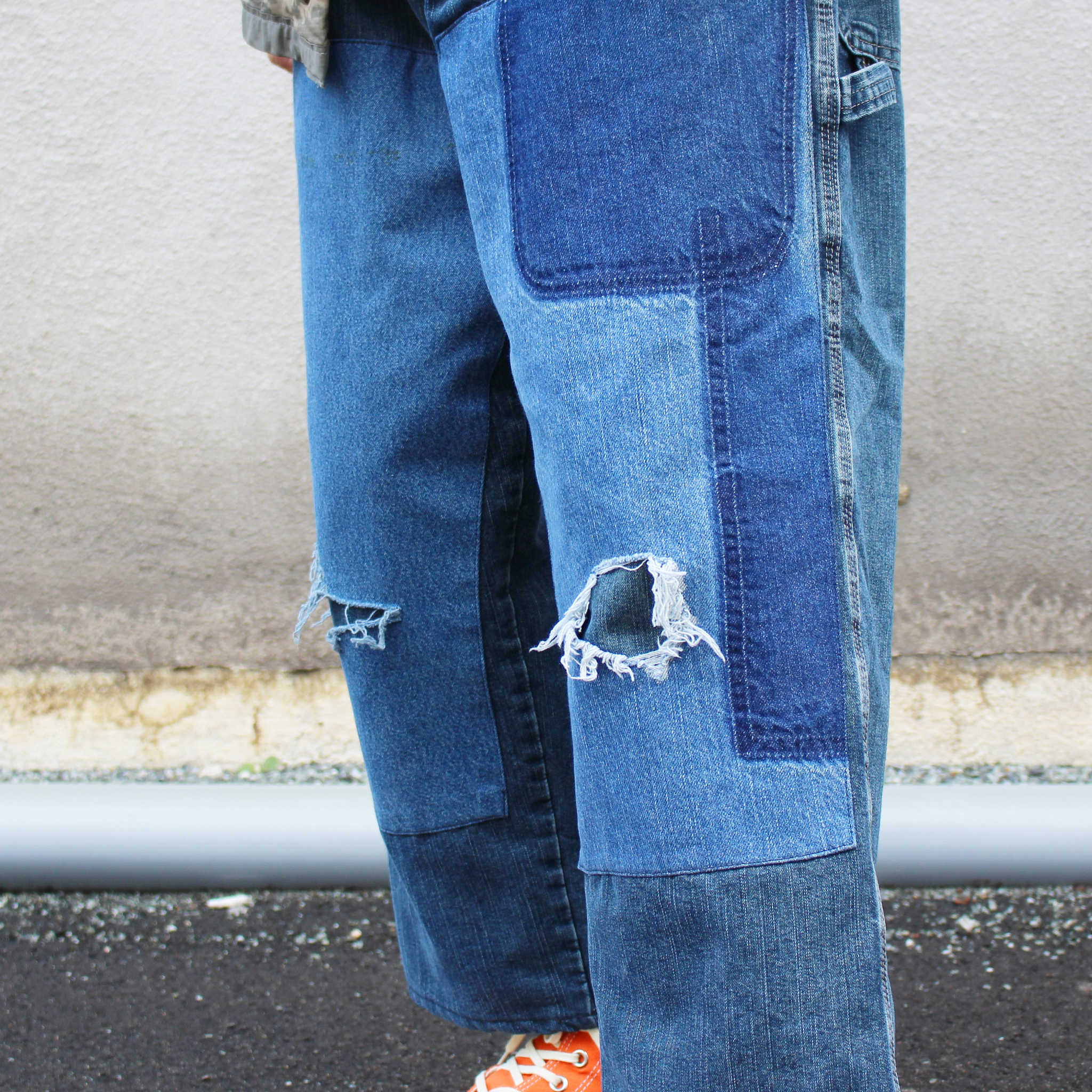 SUNNY SIDE UP サニーサイドアップ / RE PAINTER PANTS リメイクペインターパンツ (BLUE ブルー)