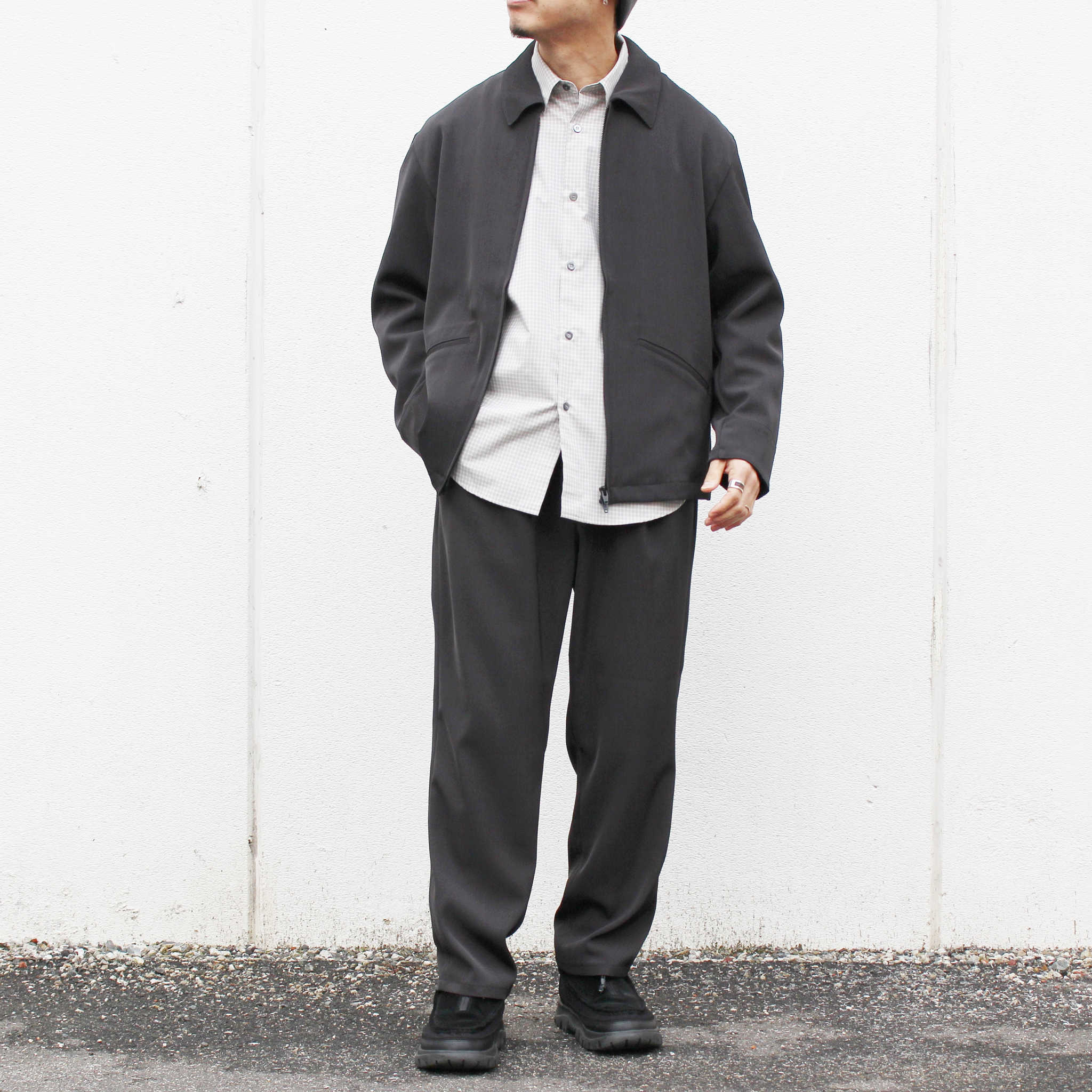 LAMOND ラモンド / TWILL TWIST SHORT JACKET ツイルツイストショートジャケット (FADE BLACK フェードブラック)