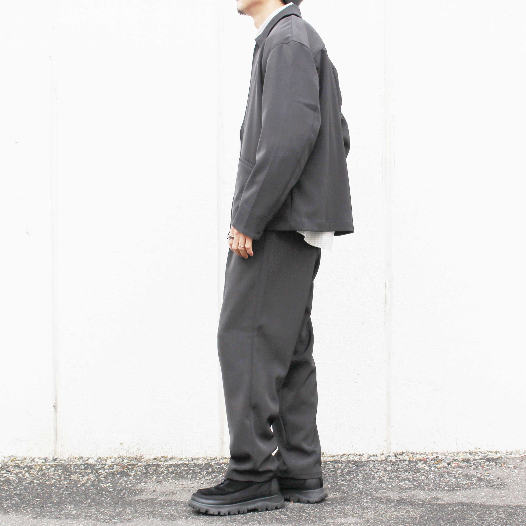 LAMOND ラモンド / TWILL TWIST SHORT JACKET ツイルツイストショートジャケット (FADE BLACK フェードブラック)