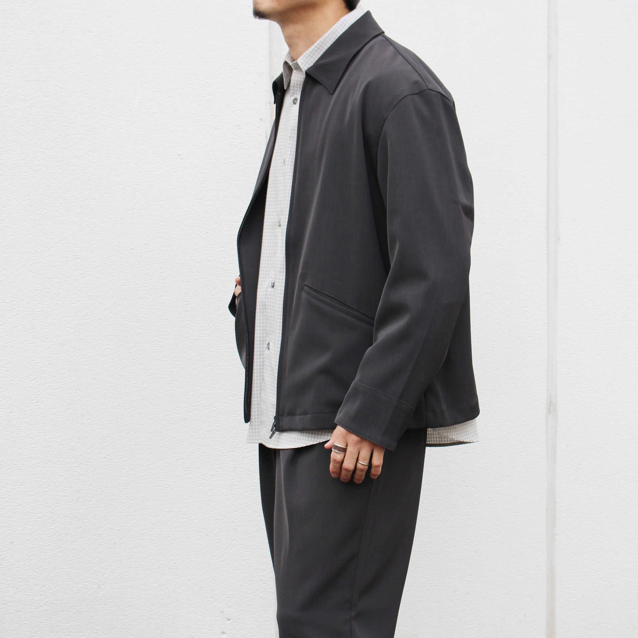 LAMOND ラモンド / TWILL TWIST SHORT JACKET ツイルツイストショートジャケット (FADE BLACK フェードブラック)