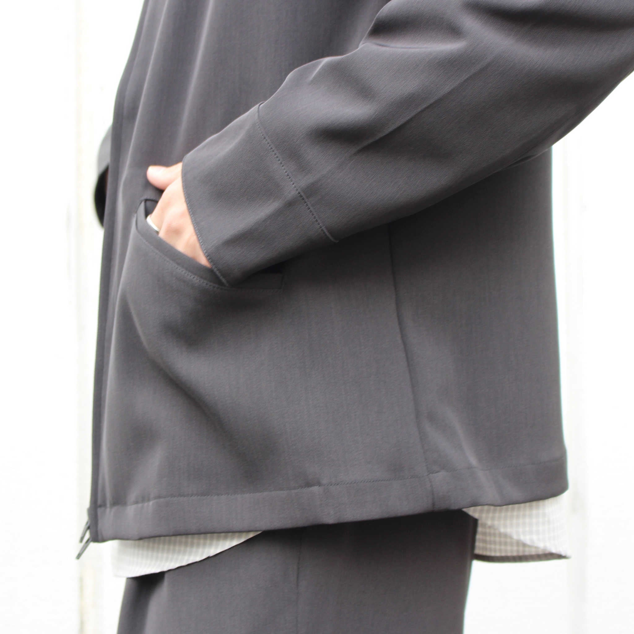 LAMOND ラモンド / TWILL TWIST SHORT JACKET ツイルツイストショートジャケット (FADE BLACK フェードブラック)