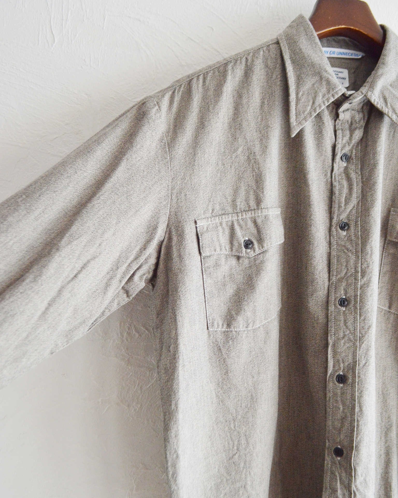 necessary or unnecessary ネセサリーオアアンネセサリー N.O.UN / WW SHIRT II ダブルダブルシャツツー (GRAY グレー