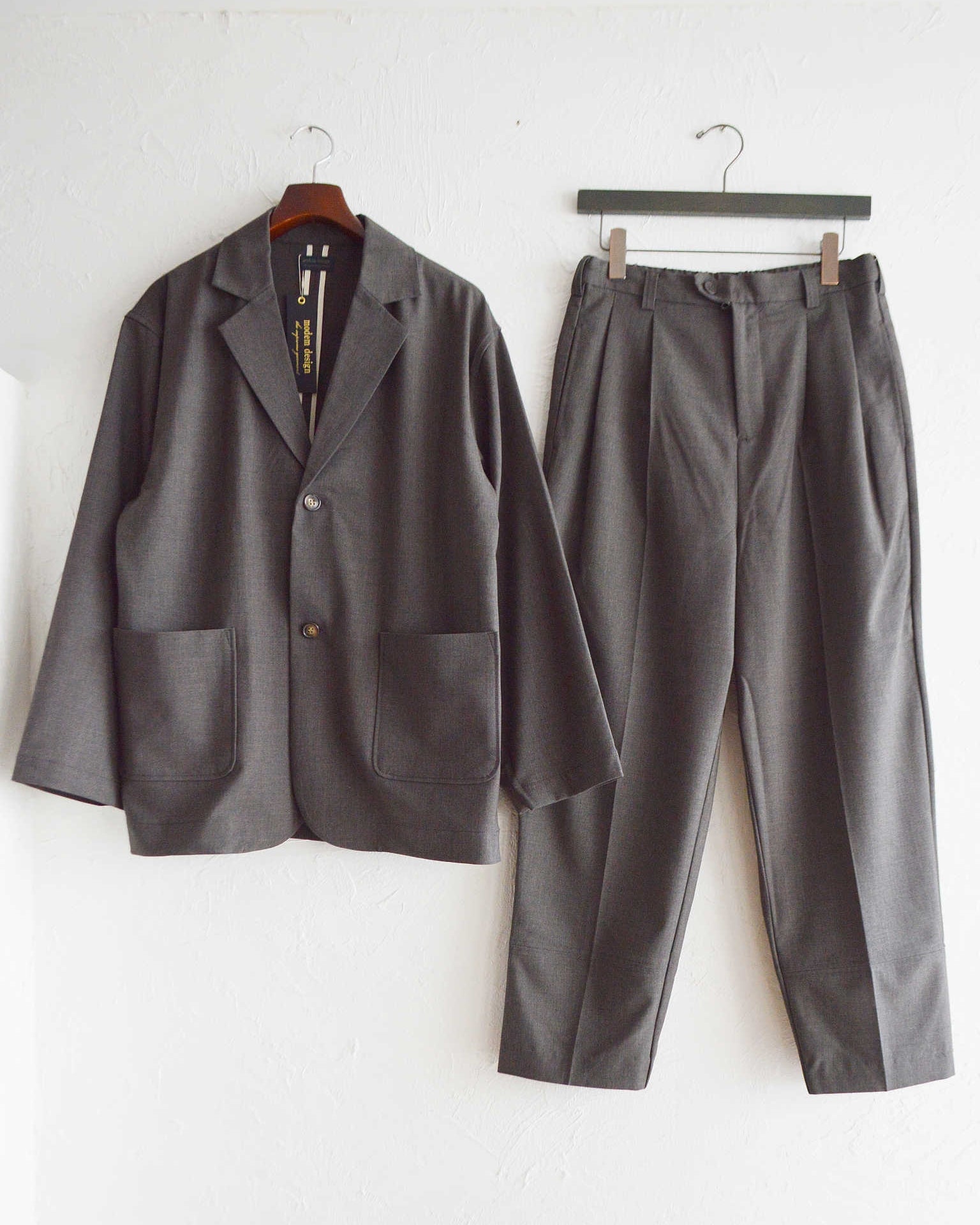 modemdesign モデムデザイン / P/R Tailored Jacket&Easy Trousers  セットアップ　(BROWN ブラウン)