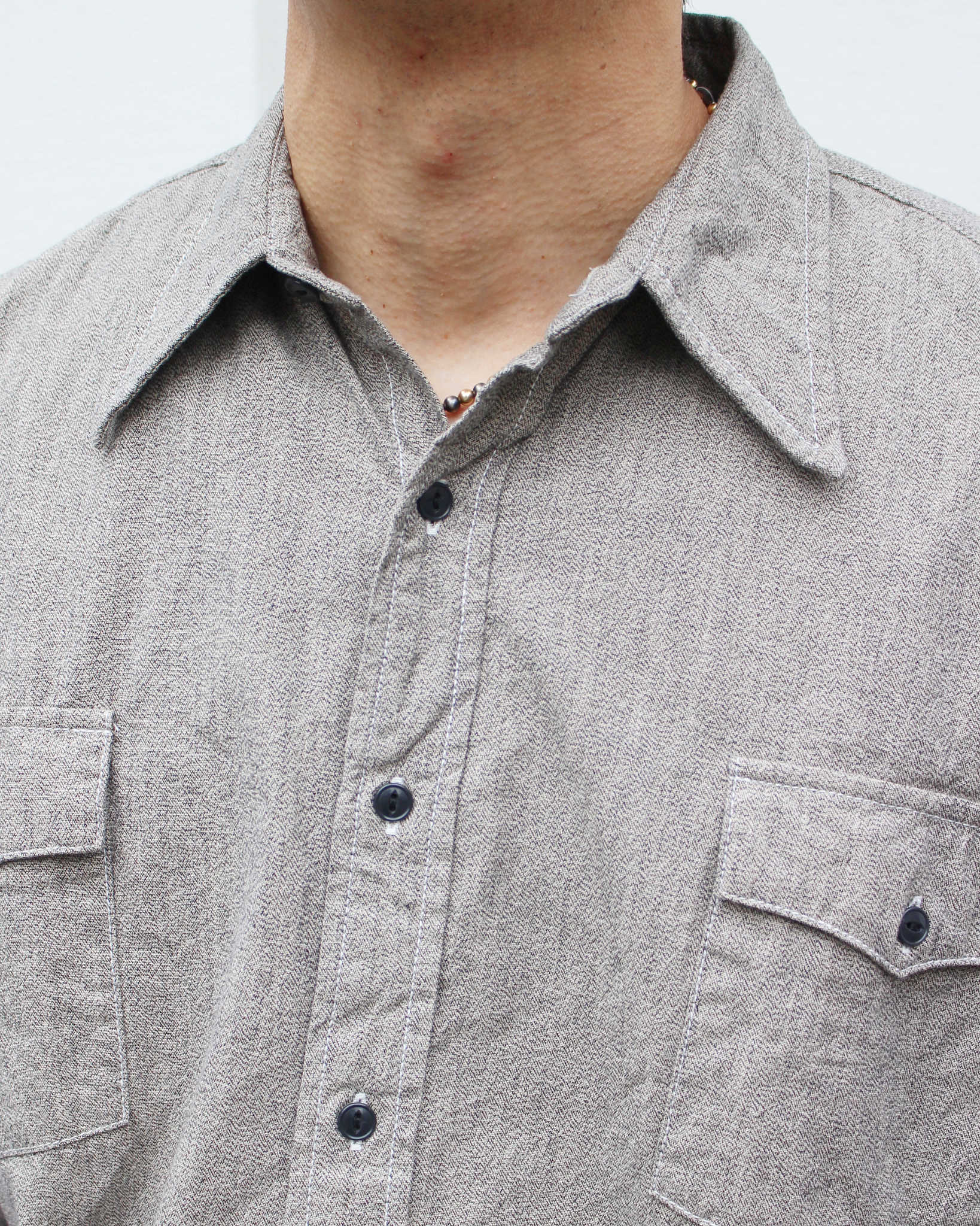 necessary or unnecessary ネセサリーオアアンネセサリー N.O.UN / WW SHIRT II ダブルダブルシャツツー (GRAY グレー