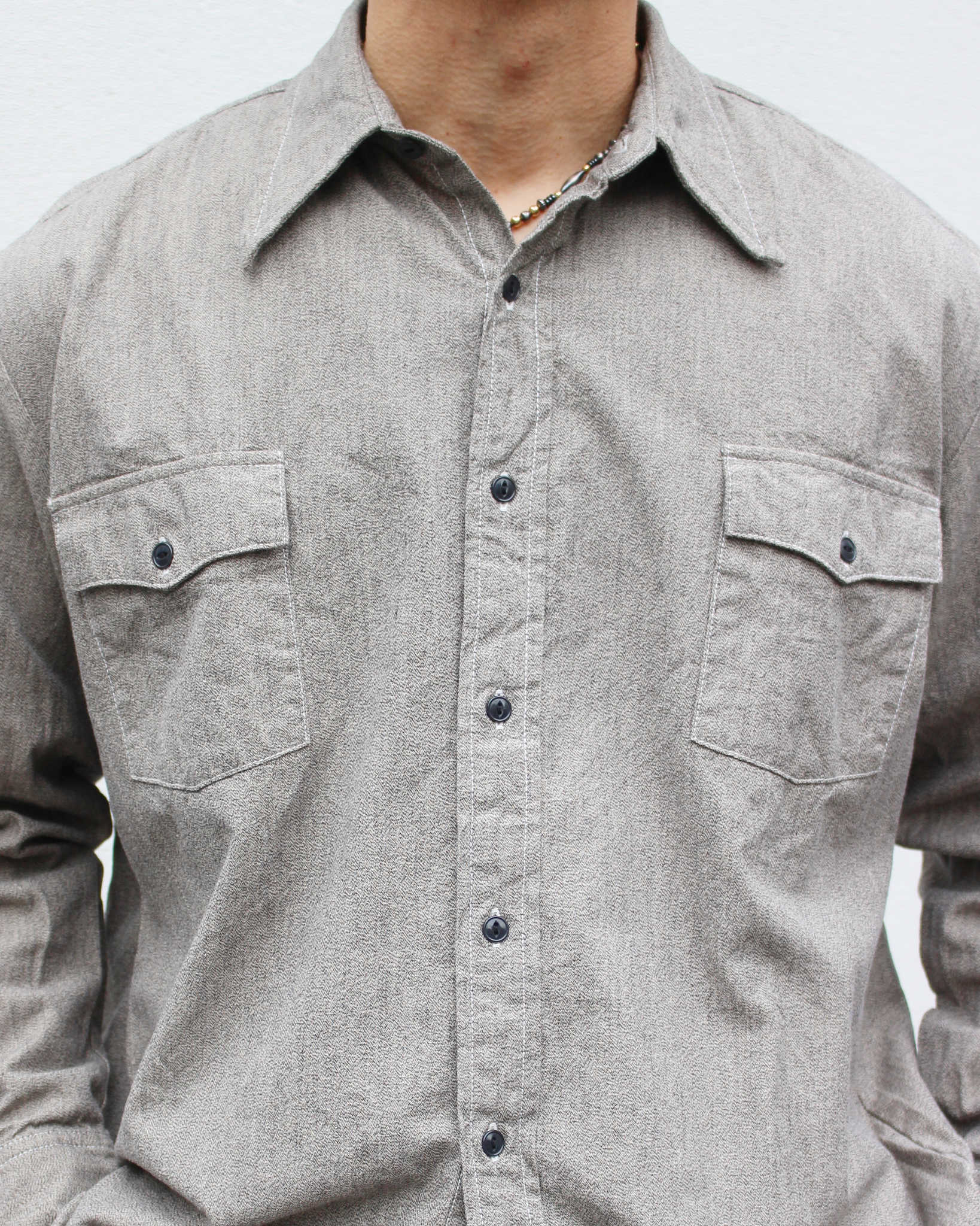 necessary or unnecessary ネセサリーオアアンネセサリー N.O.UN / WW SHIRT II ダブルダブルシャツツー (GRAY グレー