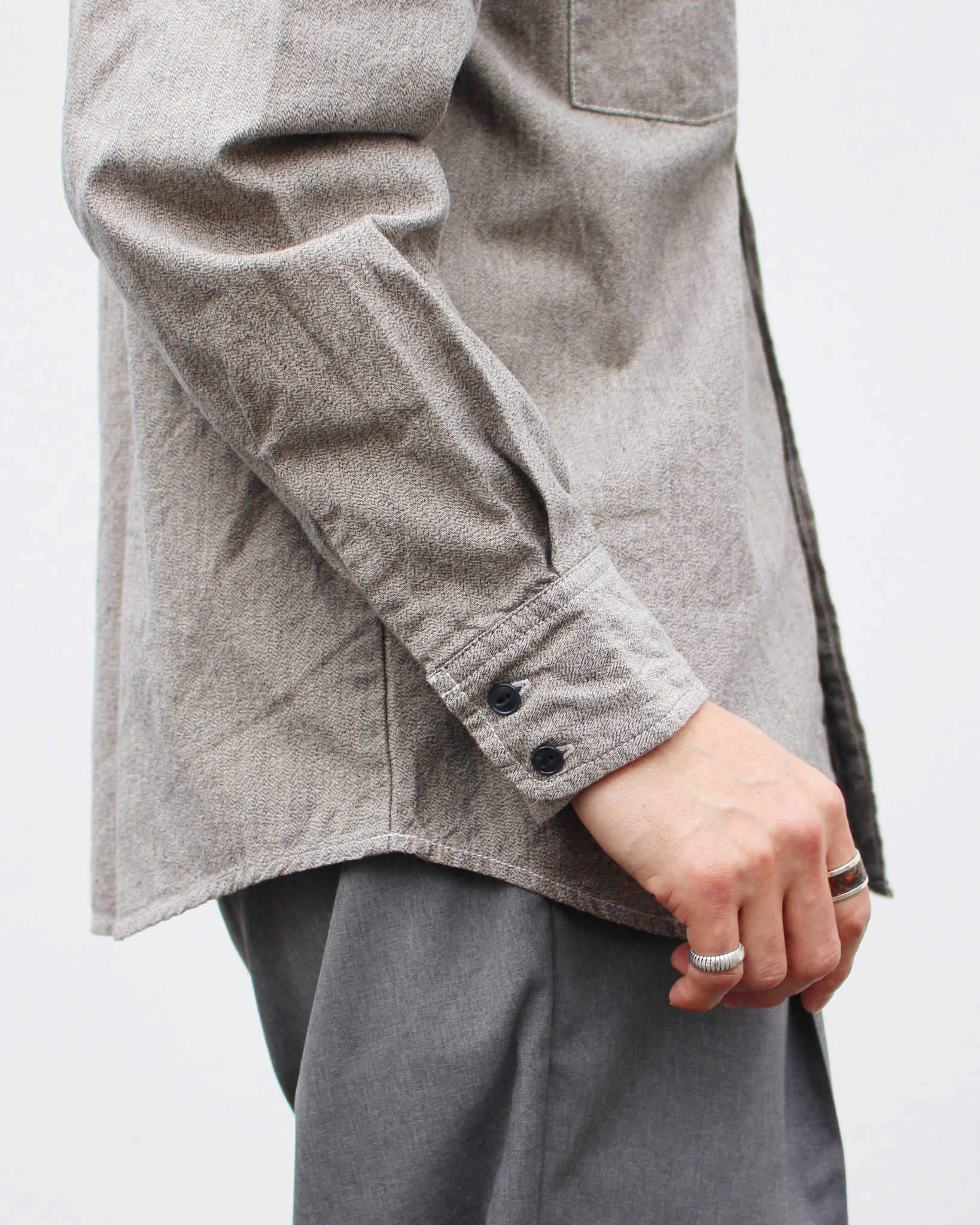 necessary or unnecessary ネセサリーオアアンネセサリー N.O.UN / WW SHIRT II ダブルダブルシャツツー (GRAY グレー