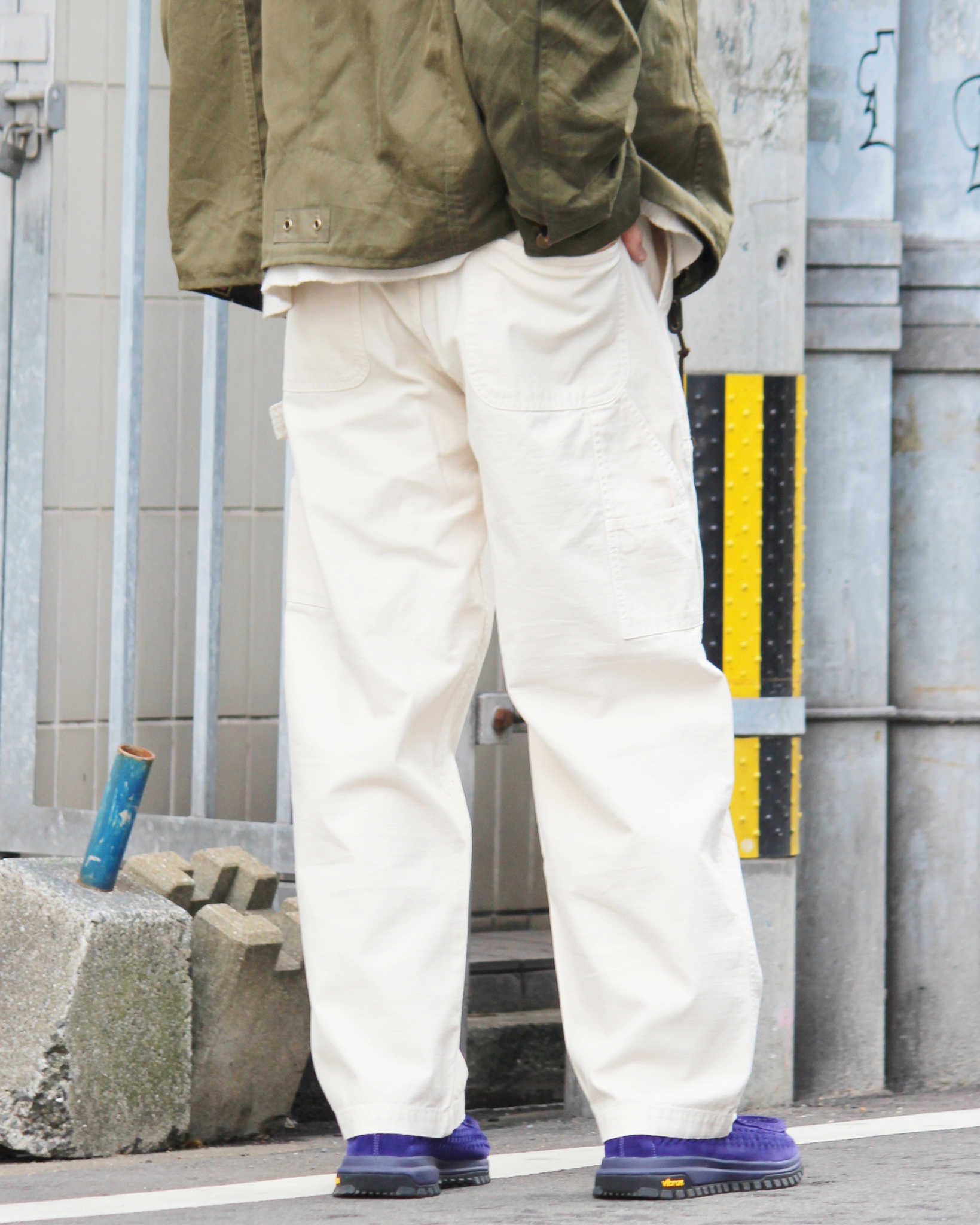 melple メイプル / Carpentar Pants Painted カーペンターパンツ (OFF WHITE オフホワイト)