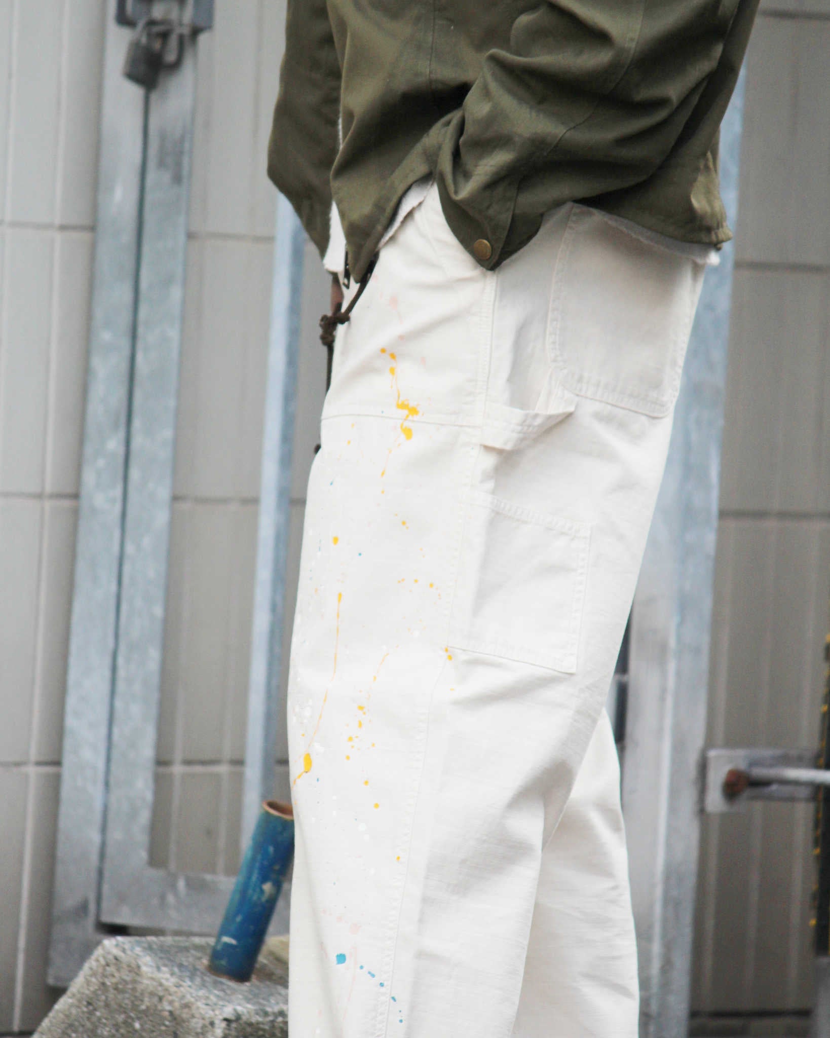 melple メイプル / Carpentar Pants Painted カーペンターパンツ (OFF WHITE オフホワイト)