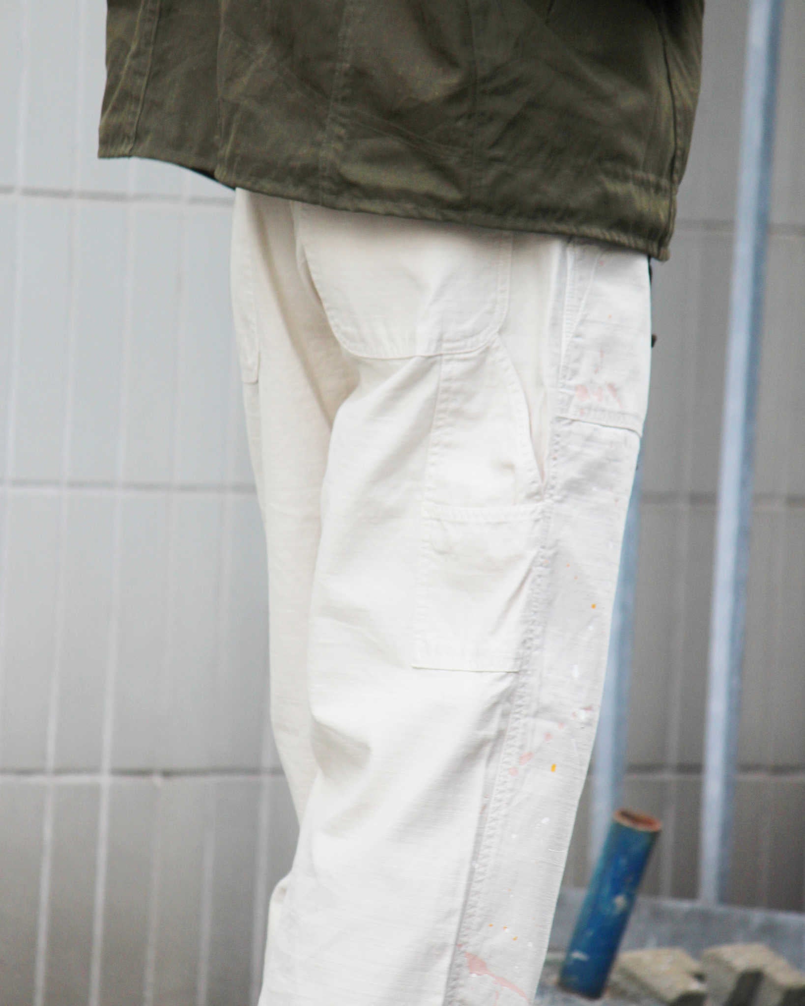 melple メイプル / Carpentar Pants Painted カーペンターパンツ (OFF WHITE オフホワイト)