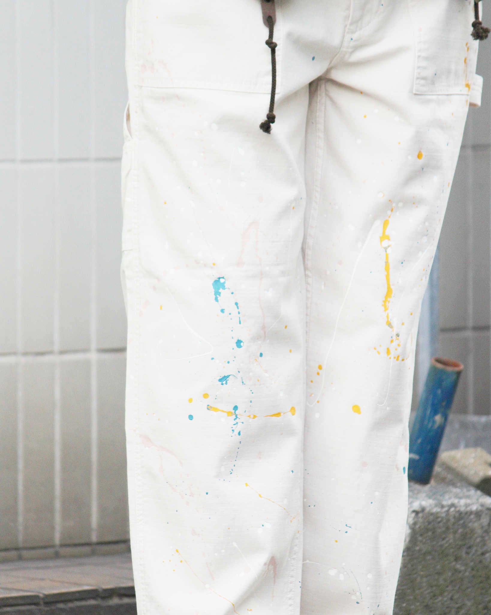 melple メイプル / Carpentar Pants Painted カーペンターパンツ (OFF WHITE オフホワイト)