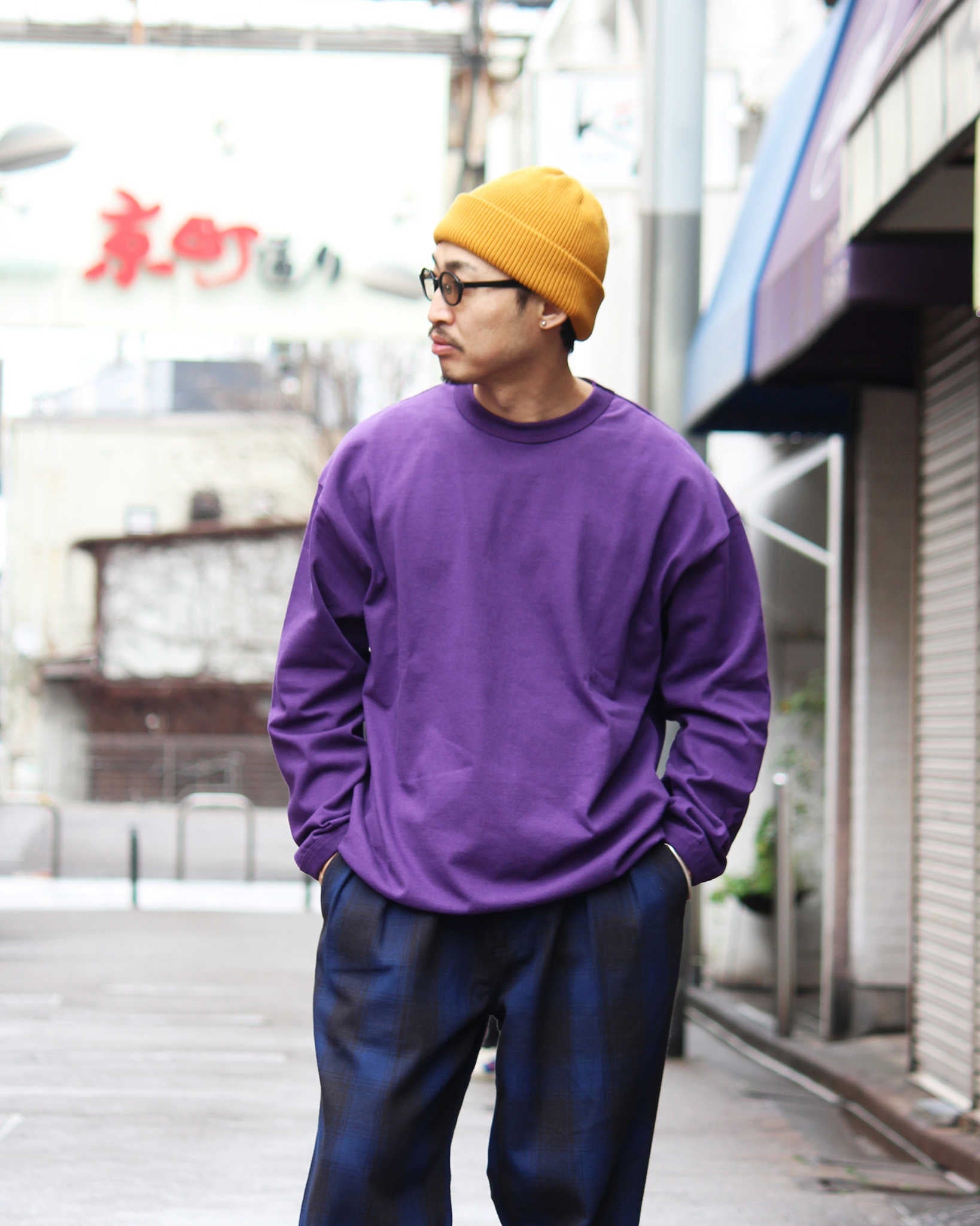 melple メイプル / The American Ringer L/S リンガーロングスリーブティー (PURPLE パープル)