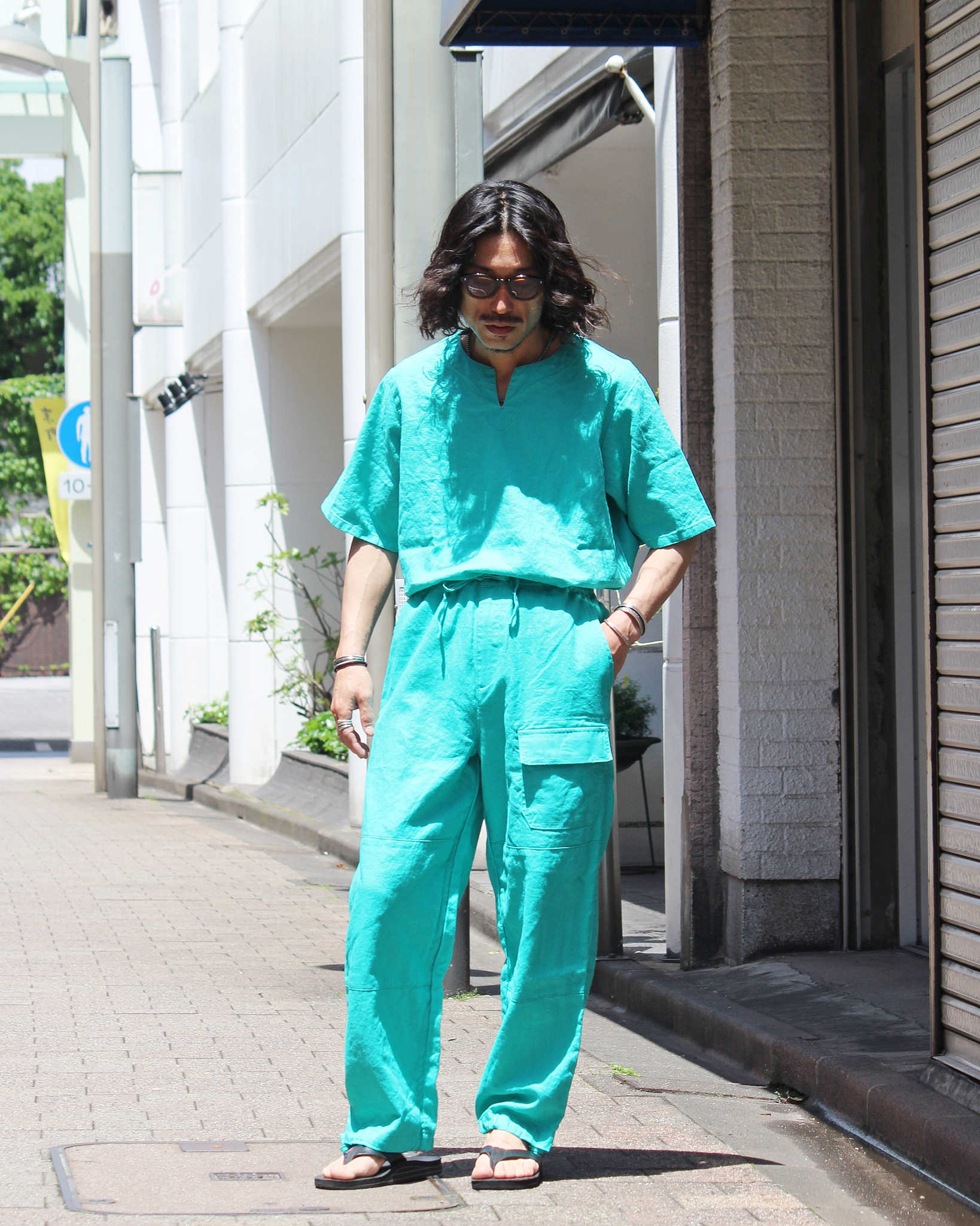 Nasngwam. ナスングワム / LIBERTY SHIRTS リバティーシャツ (EMERALD GREEN エメラルドグリーン)
