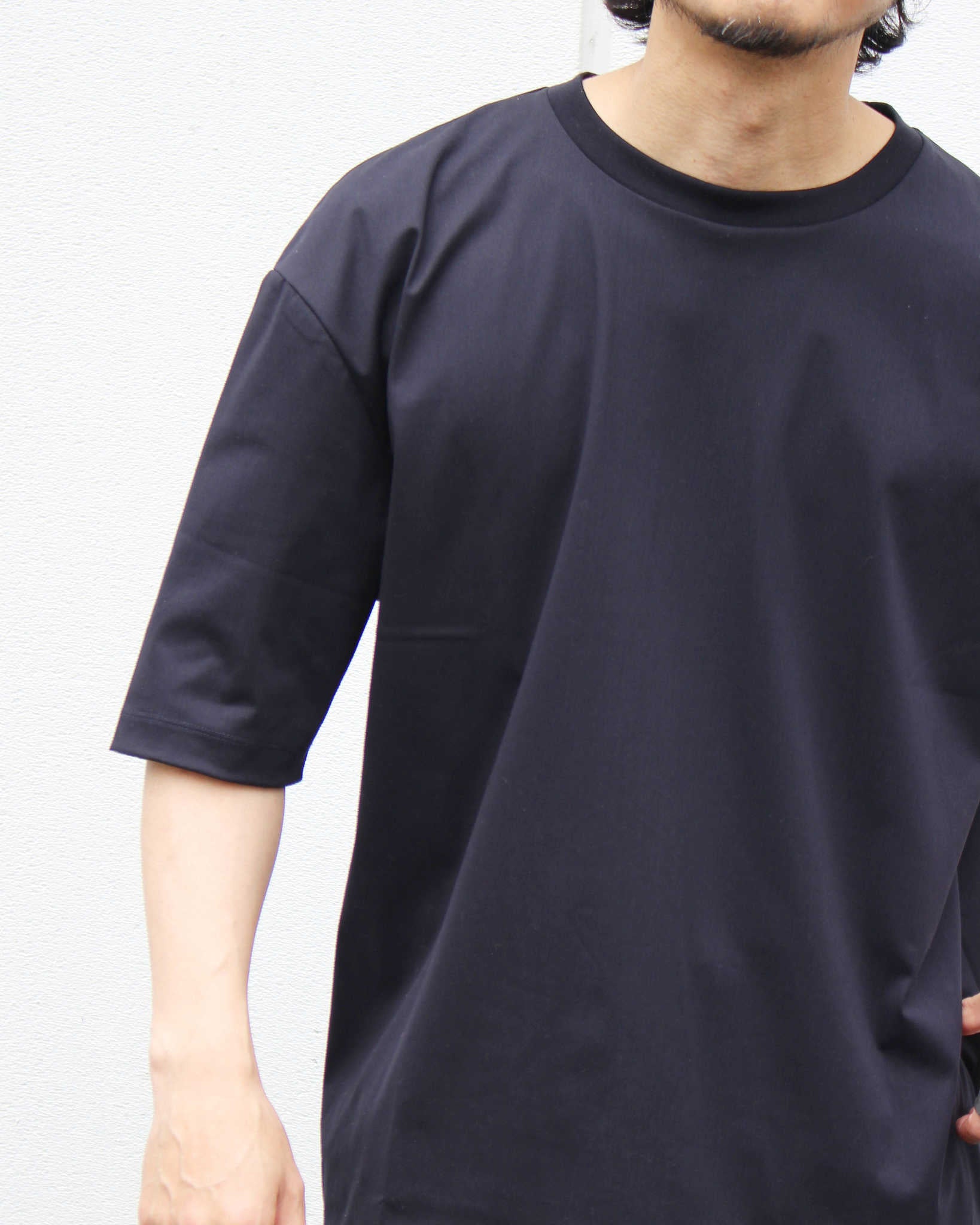 LAMOND ラモンド /  TRICOT TEE トリコットティー (NAVY BLACK ネイビーブラック)