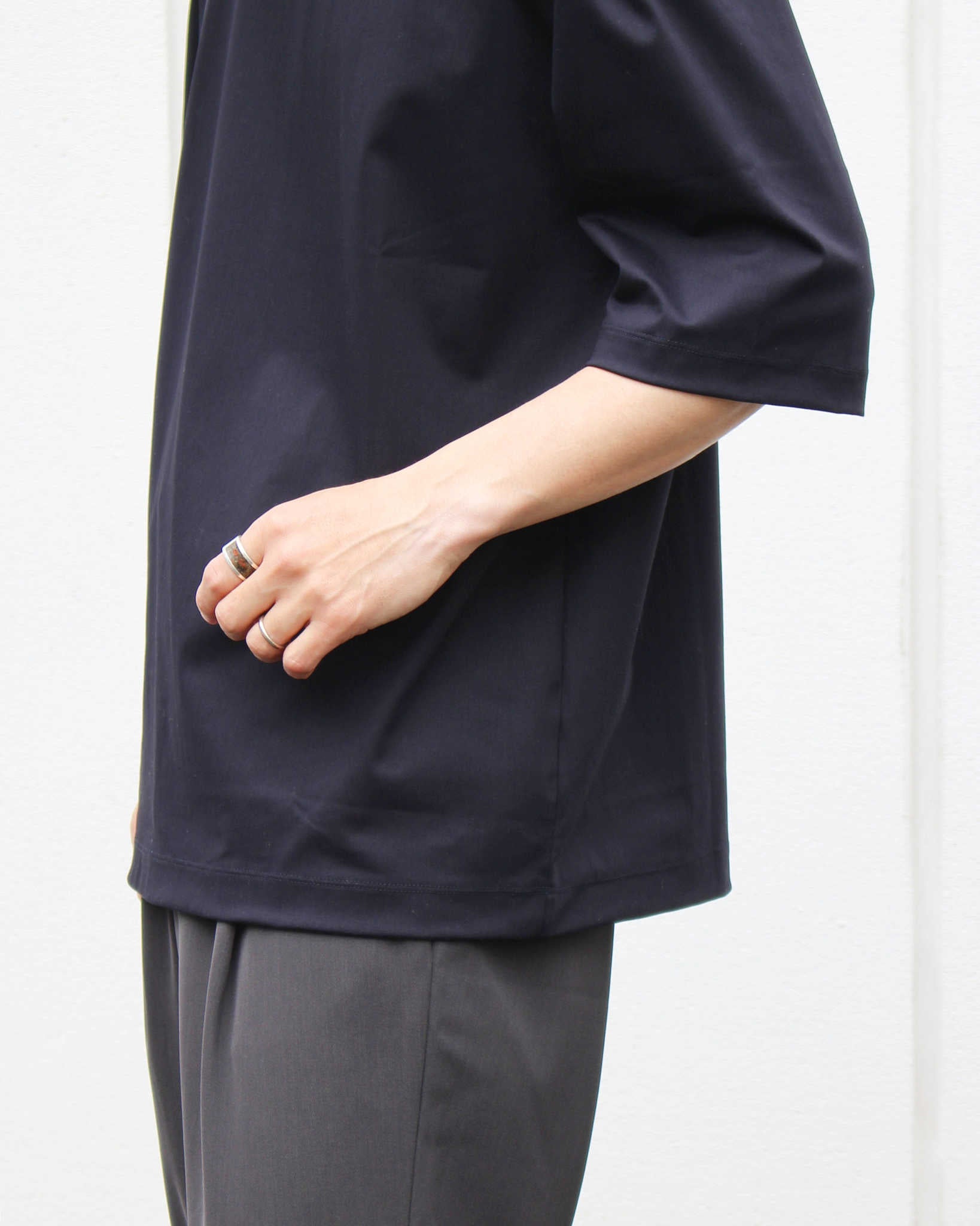 LAMOND ラモンド /  TRICOT TEE トリコットティー (NAVY BLACK ネイビーブラック)