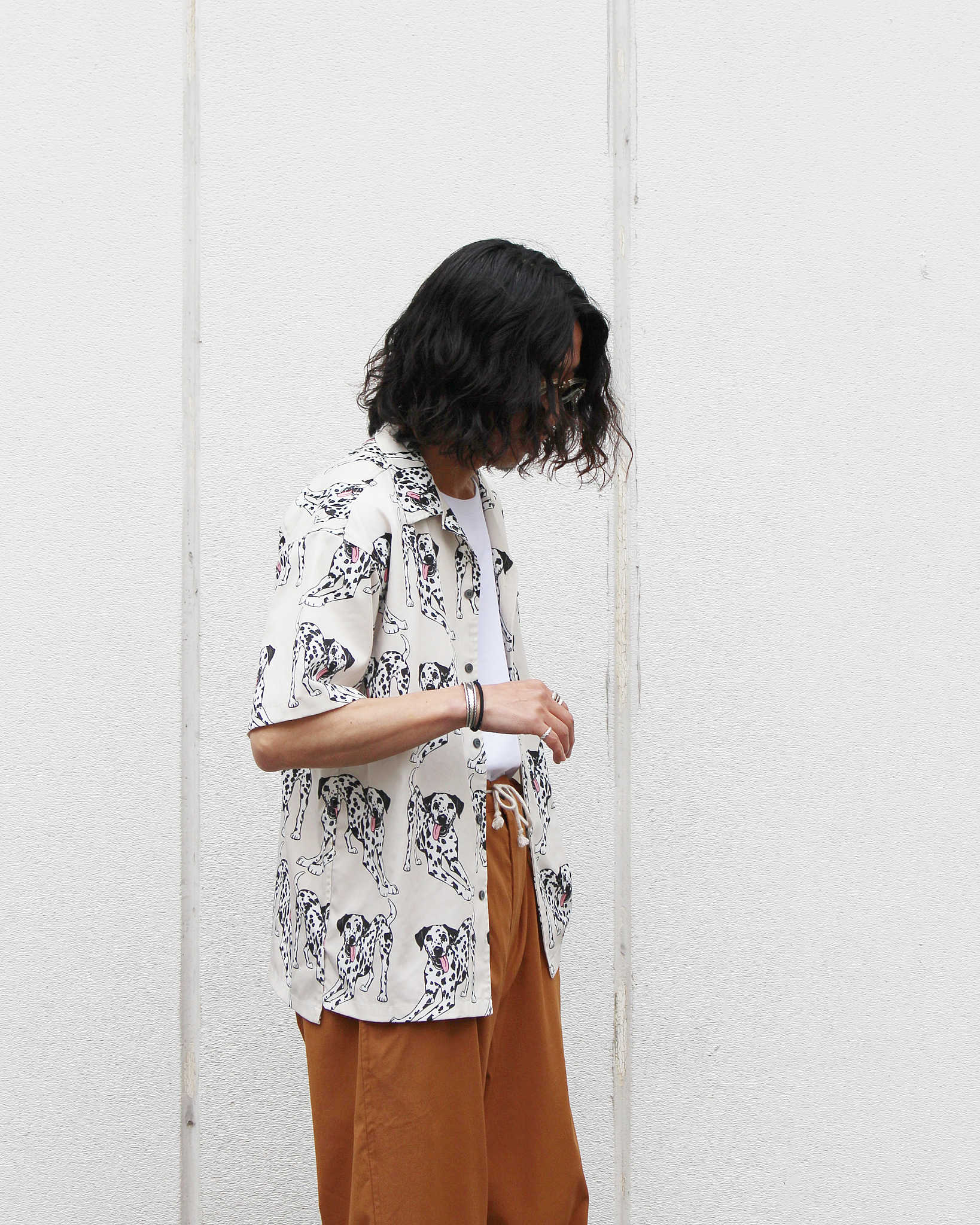 modemdesign モデムデザイン / DALMATIAN PRINT SHIRT ダルメシアンプリントシャツ (OFF WHITE オフホワイト)
