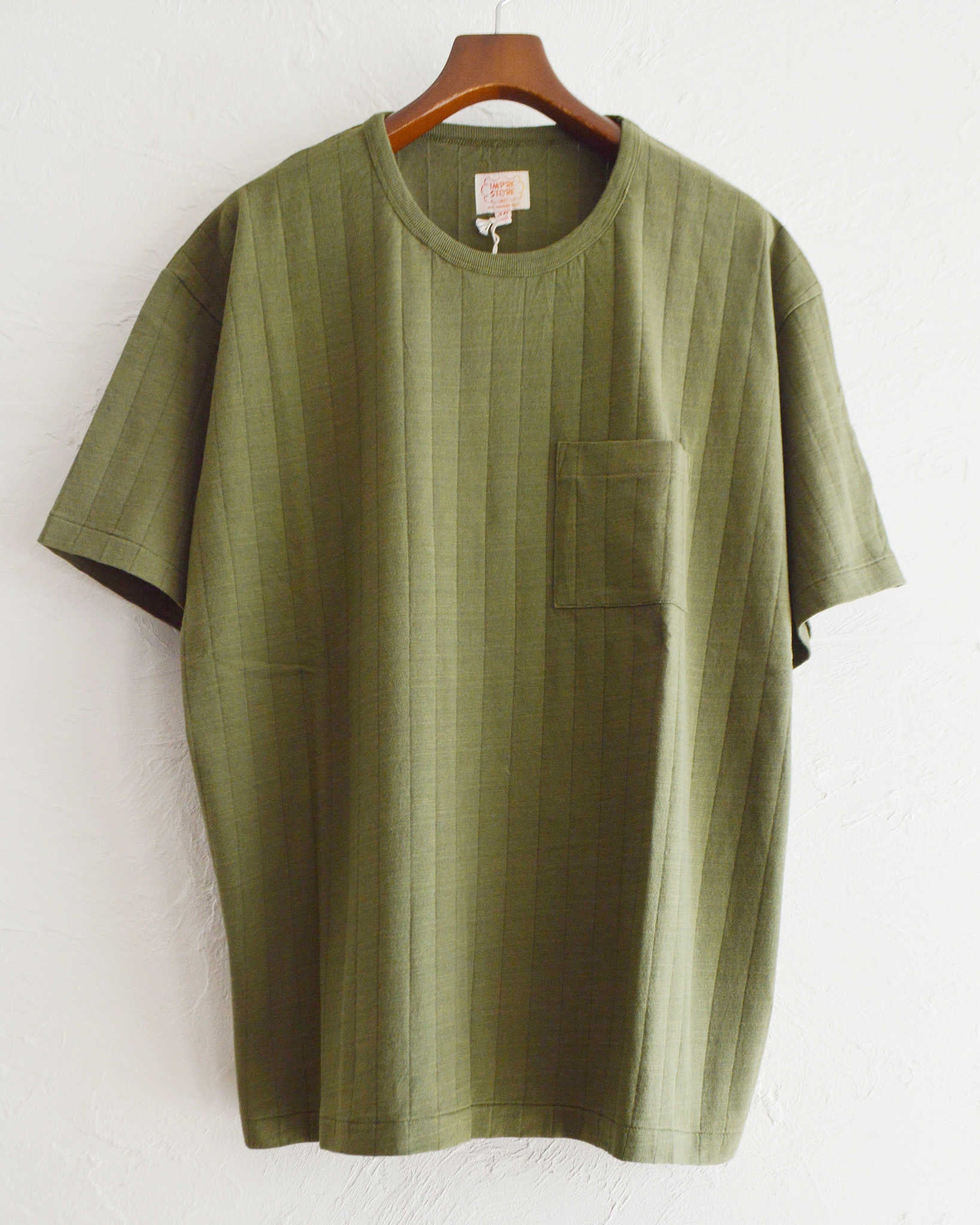 IMPRESTORE インプレストア / HARRIS ハリス | NEEDLE PULLING POCKET T-SHIRTS ニードルプリングポケットティー (OLIVE オリーブ)