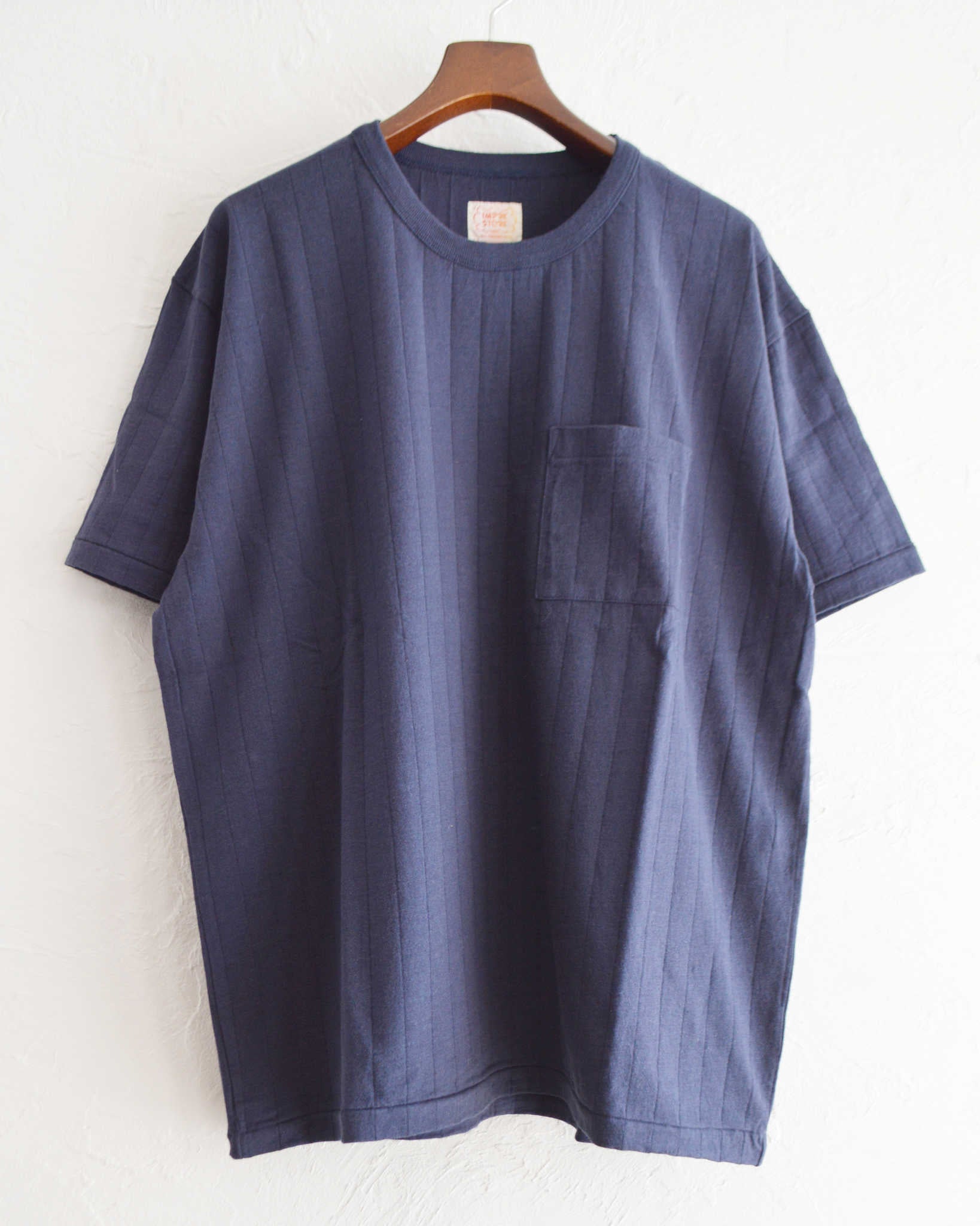 IMPRESTORE インプレストア / HARRIS ハリス | NEEDLE PULLING POCKET T-SHIRTS ニードルプリングポケットティー (NAVY ネイビー)