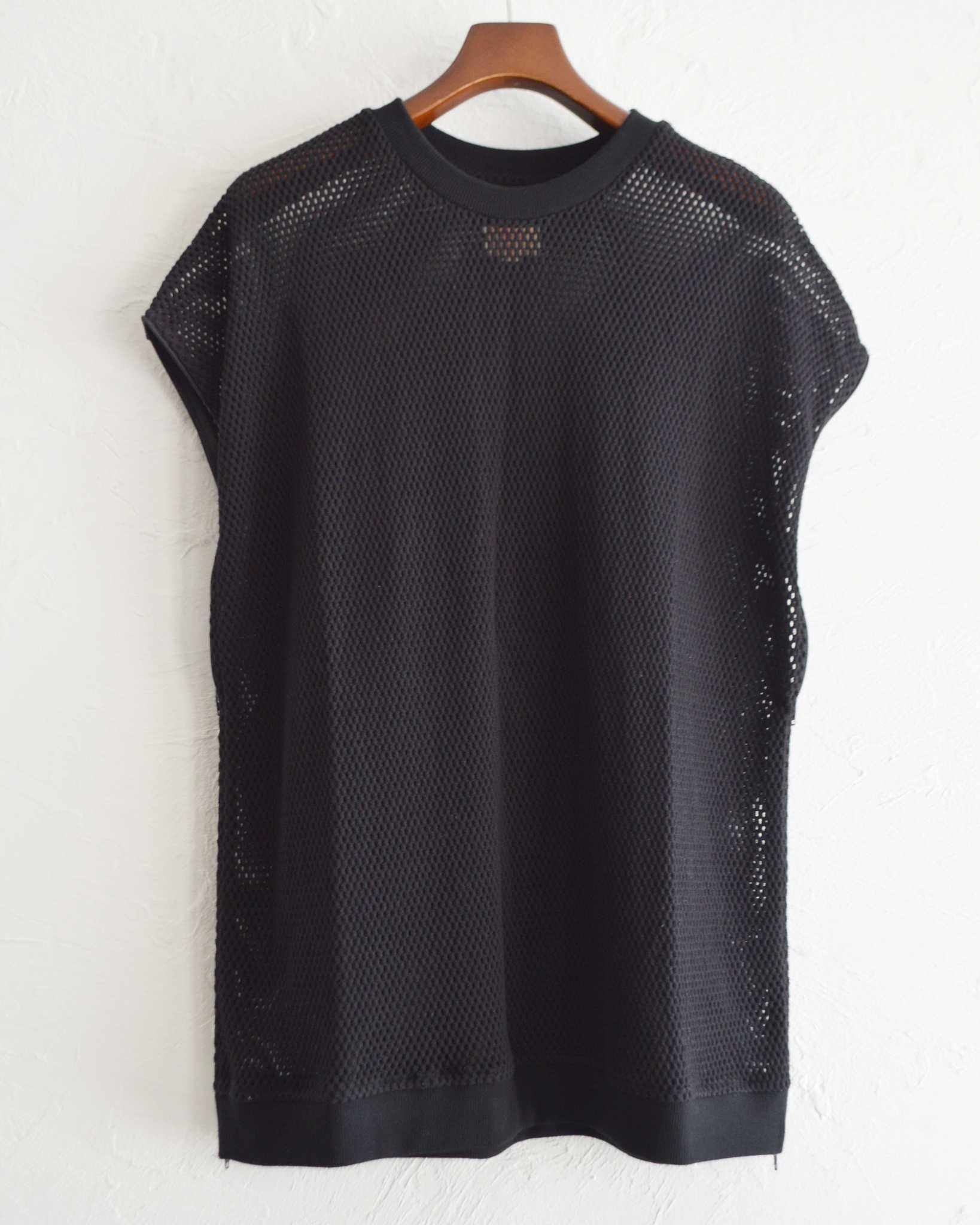 IMPRESTORE インプレストア / Nicky-mesh | Mesh no sleeve tee メッシュノースリーブティー (BLACK ブラック)