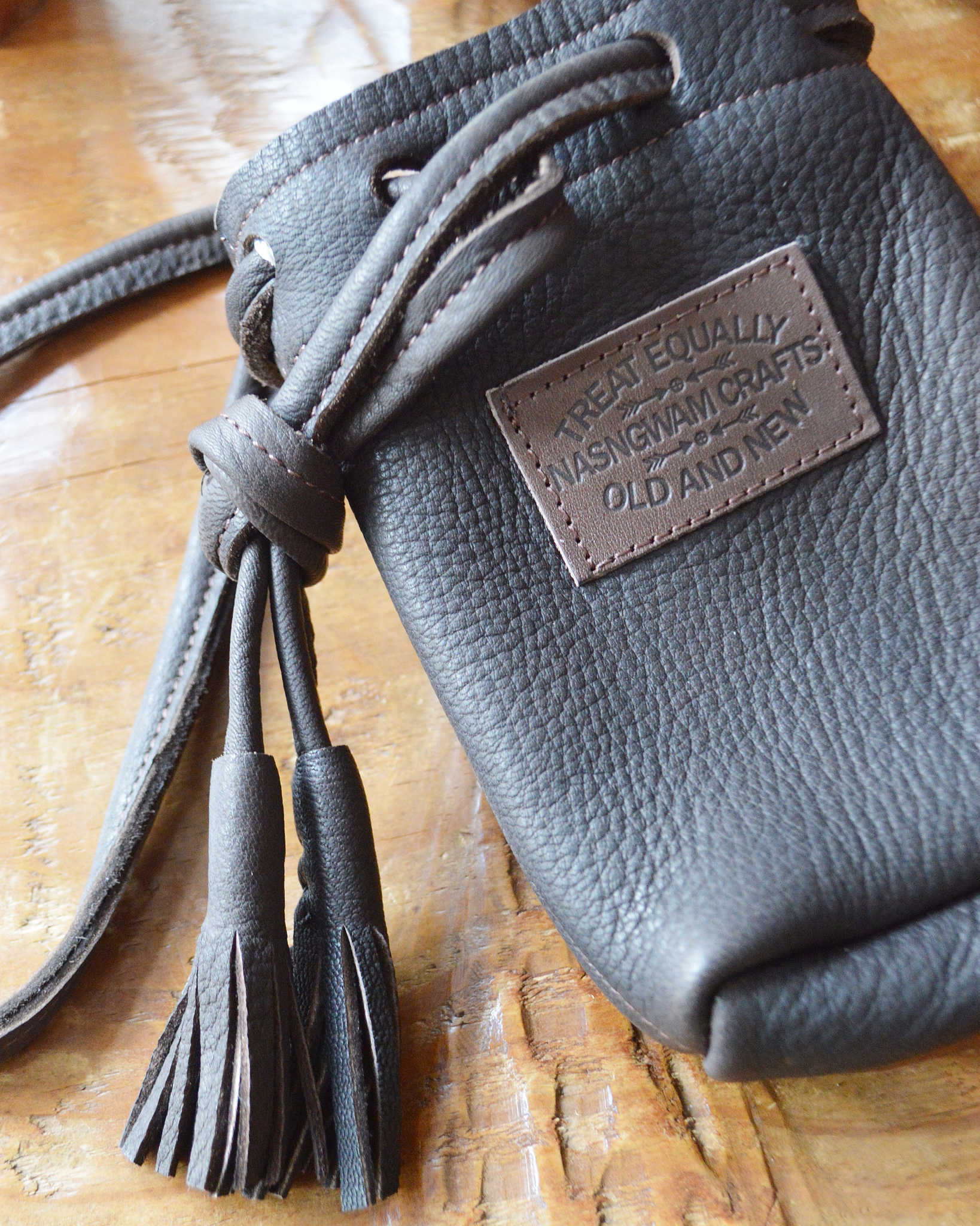 Nasngwam.×EARLYMORNING ナスングワム アーリーモーニング / DEERSKIN BEER BAG ディアスキンビールバッグ (CHOCOLATE チョコレート)